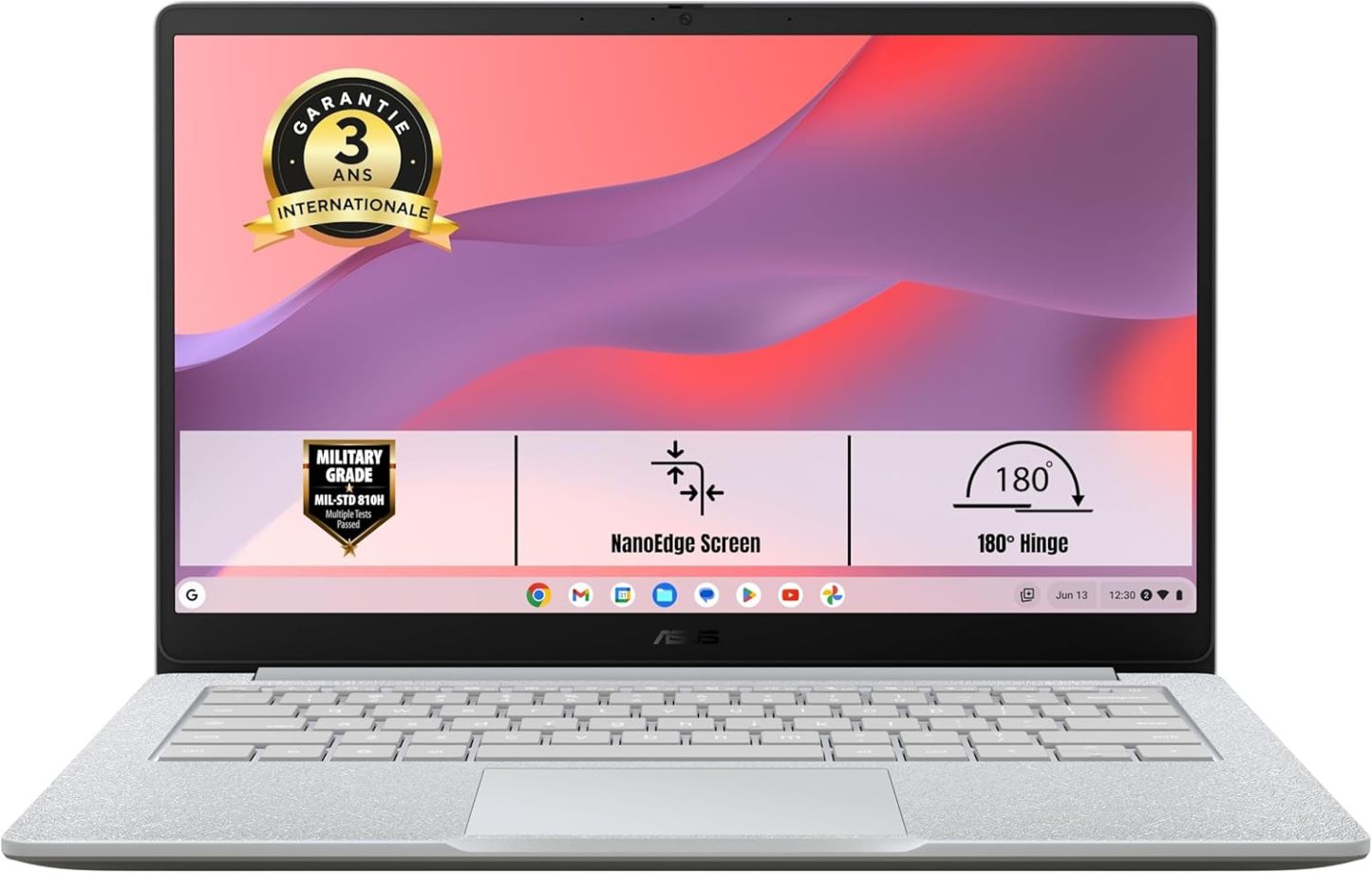 ASUS Chromebook Plus CX1405CTA-S60060 14 Pouces FHD 60Hz Pc Portable (Intel Core 3-N355 Processeur 3.9 GHz, 8GB LPDDR5, 128G eMMC, Intel UHD Graphics) ChromeOS – Clavier AZERTY