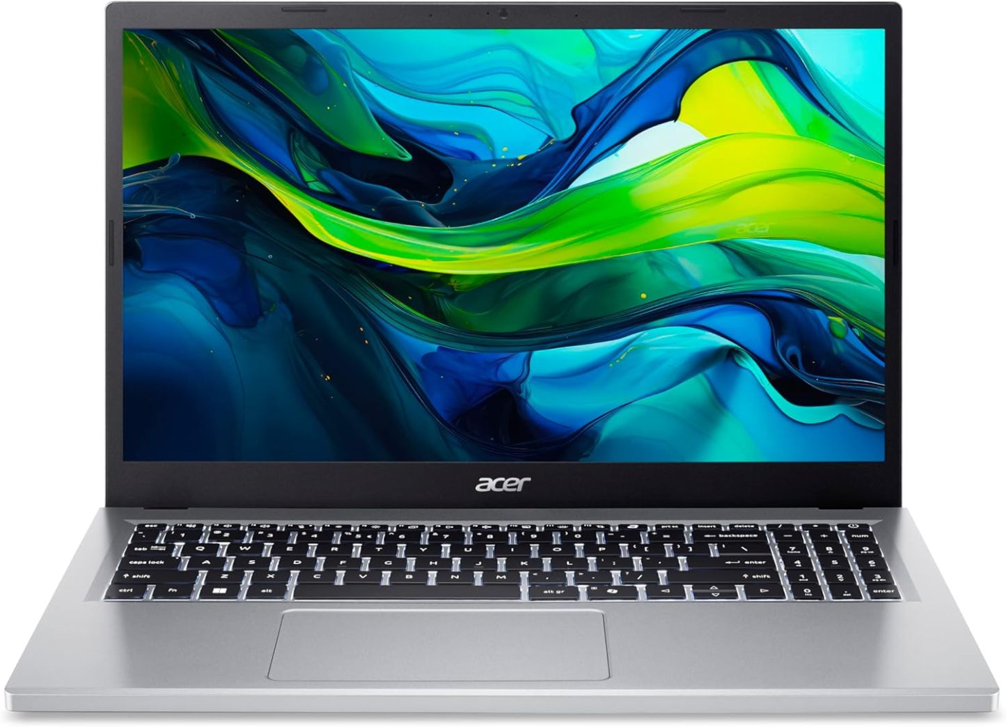 Acer Aspire Go 15 AG15-32P-37MG, Ordinateur Portable 15,6'' Full HD LCD (Intel Core 3-N355, RAM 8 Go, SSD 512 Go, Intel Graphics, Windows 11 Home), Argent, Clavier Français AZERTY