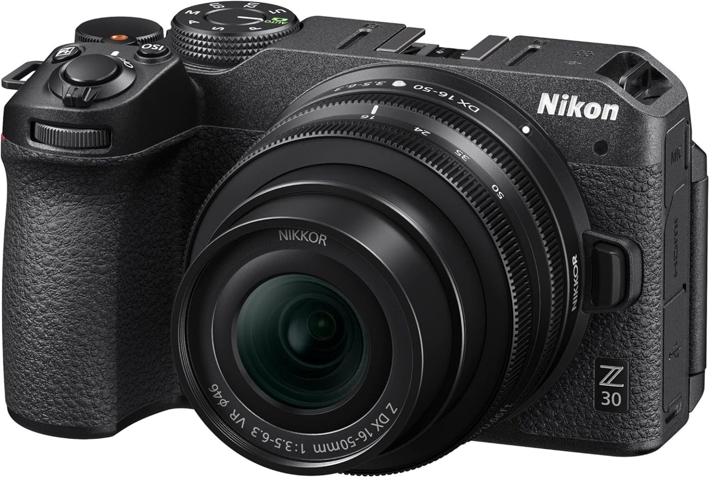 Nikon kit Z 30 + 16/50mm VR, Appareil Photo Hybride capteur DX (20,9 MP, 4K UHD 30p ou Full HD 120p, Rafale 11 i/s, écran Tactile orientable (câble USB de Type C fourni), Noir