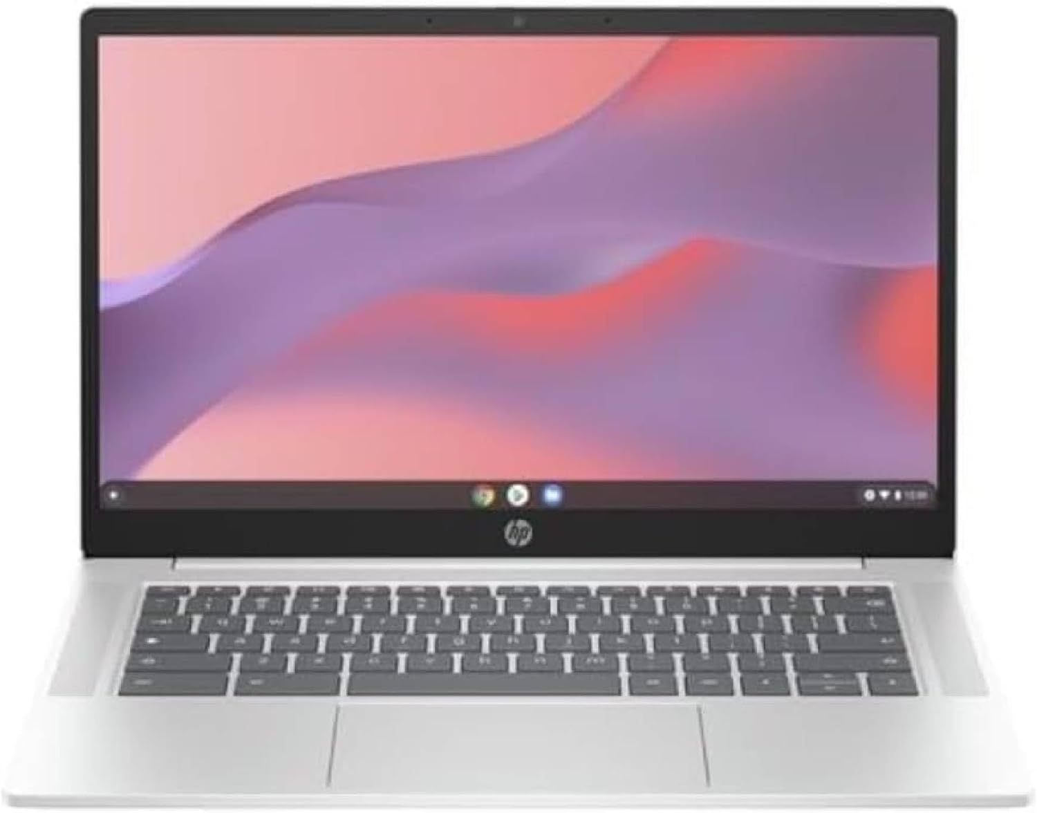 HP Chromebook 14a-nf0000sf Ordinateur Portable 14" FHD IPS, PC Portable (Intel Core i3-N305, RAM 8 Go, UFS 256 Go, Intel UHD Graphics, Chrome OS), Laptop Argent, Clavier AZERTY
