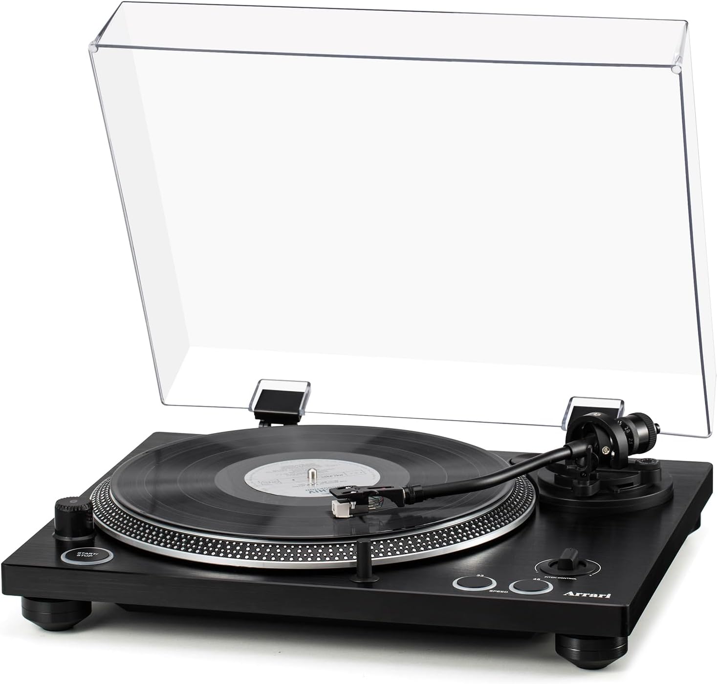 PR-101 Platine à Courroie 2 Vitesses 33/45 RPM, Cartouche Magnétique Mobile AT-3600L, Connexion sans Fil, Préamplificateur Phono Intégré