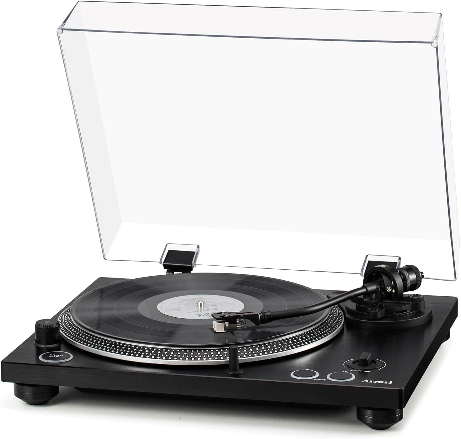 PR-101 Platine à Courroie 2 Vitesses 33/45 RPM, Cartouche Magnétique Mobile AT-3600L, Connexion sans Fil, Préamplificateur Phono Intégré