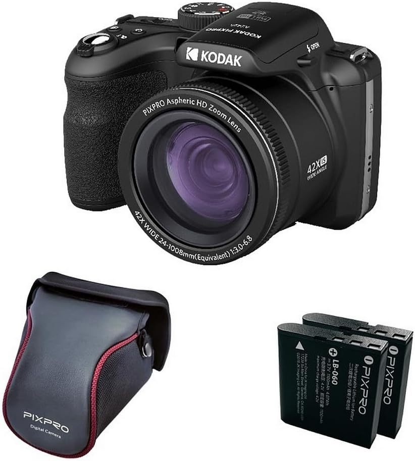 KODAK Pixpro Astro Zoom AZ426 - Appareil Photo Numérique Bridge, Zoom Optique 42X, Grand Angle de 24 mm, 20 mégapixels, LCD 3, Vidéo Full HD 1080p, Batterie Li-ION - Noir
