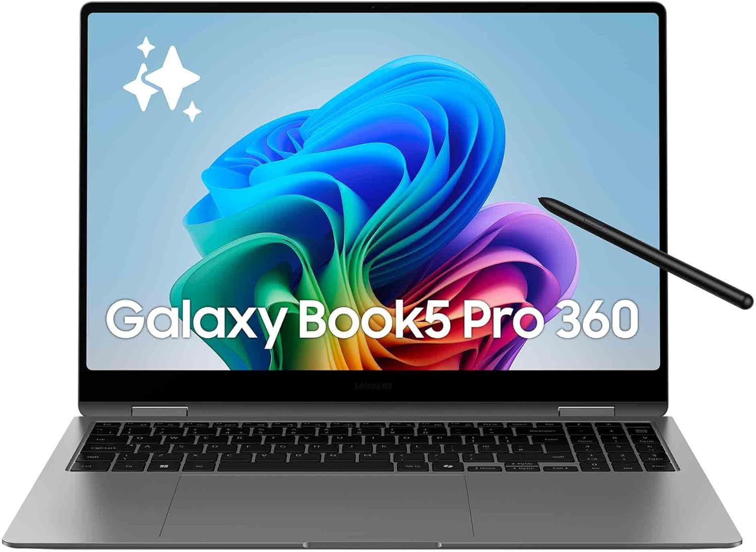 Samsung Galaxy Book5 Pro 360 16", Copilot+ PC, Ordinateur Portable avec IA, Processeur Intel Core Ultra 7, Mémoire 16 Go RAM, Stockage 512 Go, Clavier AZERTY Fr, Anthracite