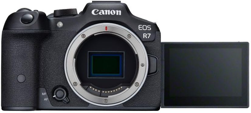 Canon EOS R7 (Boîtier) - Appareil Photo Hybride - Capteur APS-C 32,5 MP, Autofocus CMOS Dual Pixel II - Appareil Photo Numérique 4K 60p, Prise de Vue en Continu Jusqu’à 15 ips - Bluetooth, Wi-Fi, WLAN