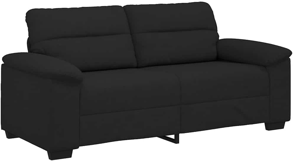 vidaXL Canapé à 2 Places Noir 140 cm Tissu
