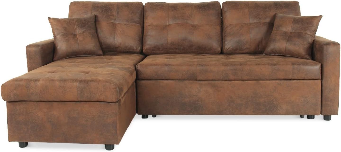 INTENSE DECO Canapé d'angle Convertible Cuero Vintage
