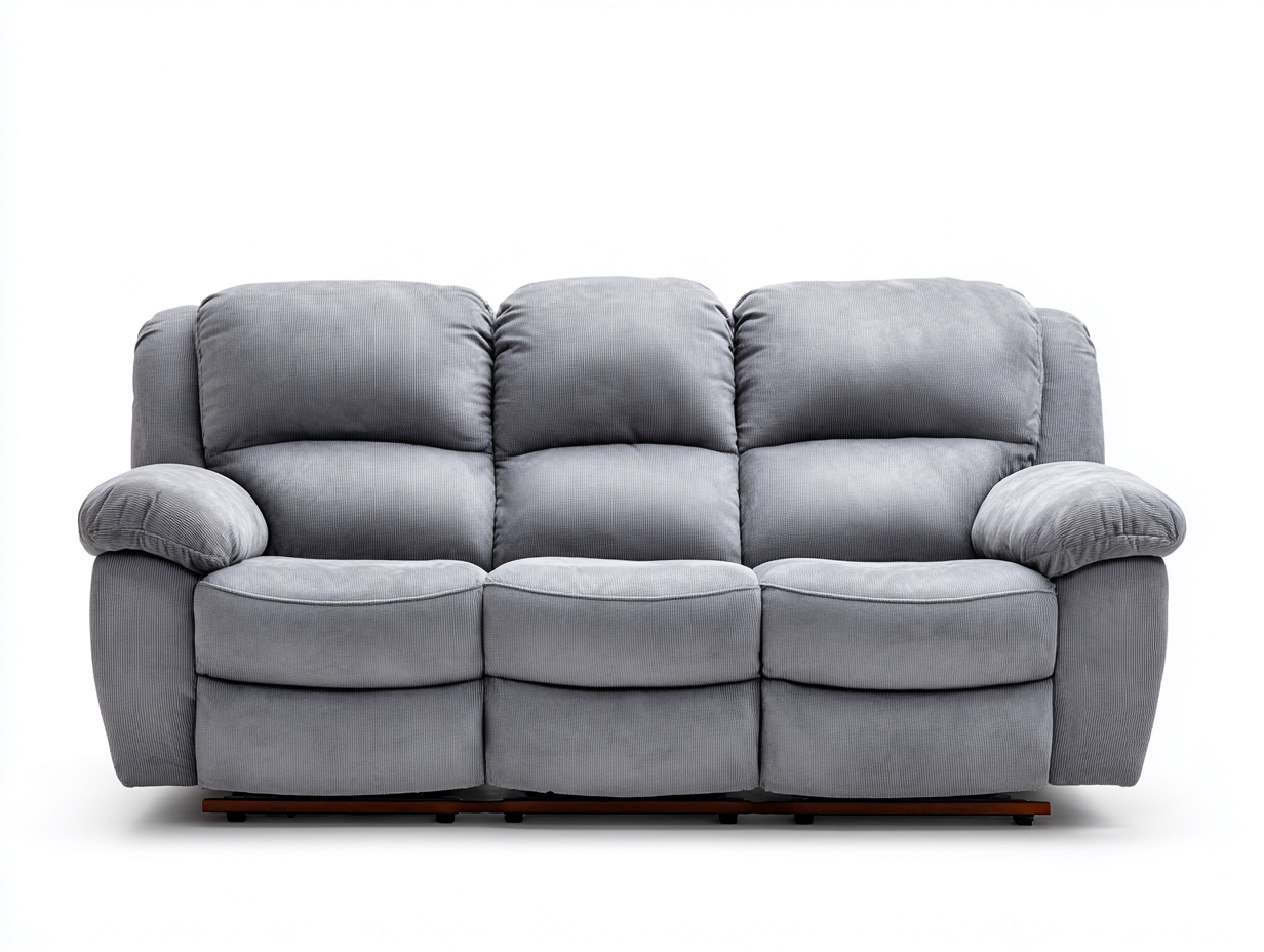 Canapé 3 places tissu avec dossier réglable 215x95x92 cm - gris - design moderne-Nestuse