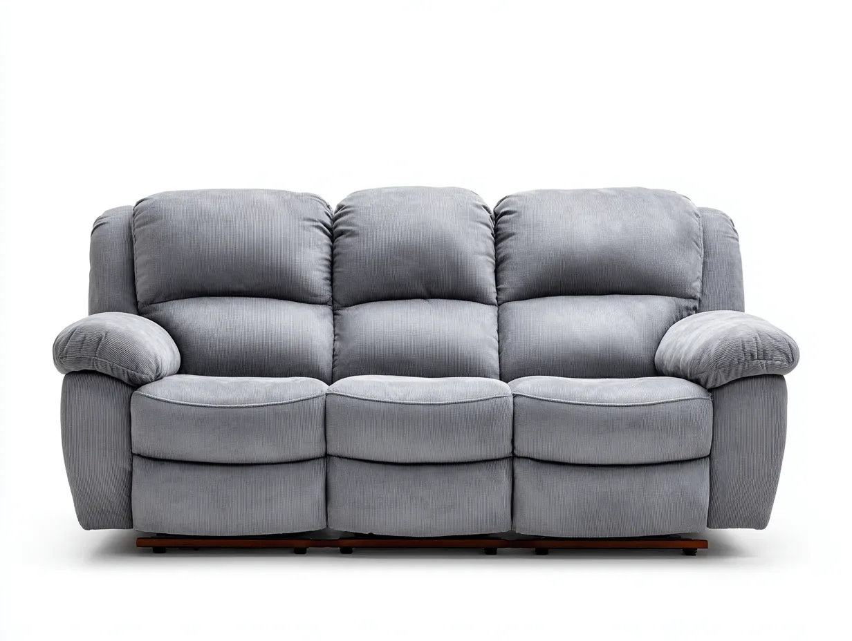 Canapé 3 places tissu avec dossier réglable 215x95x92 cm - gris - design moderne-Nestuse