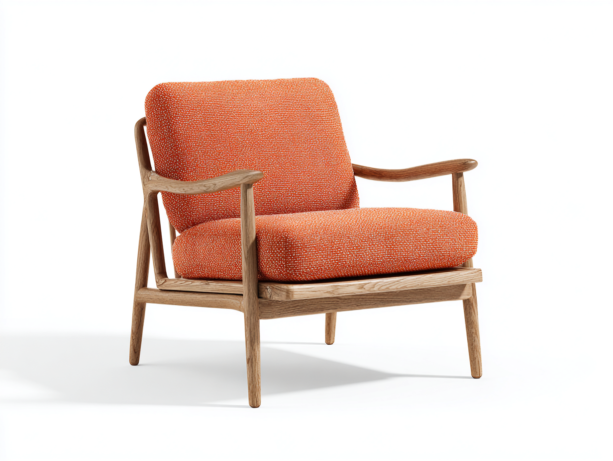Fauteuil en tissu 74x78x88 cm - orange - style moderne-Nestuse