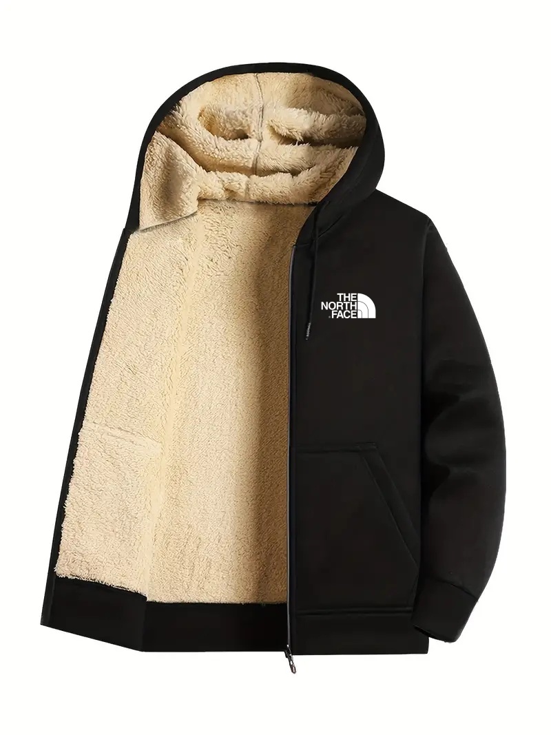 2024 THE NORthtTH FACE-Solid Color Sherpa Lined Men's Hooded Casual Lo