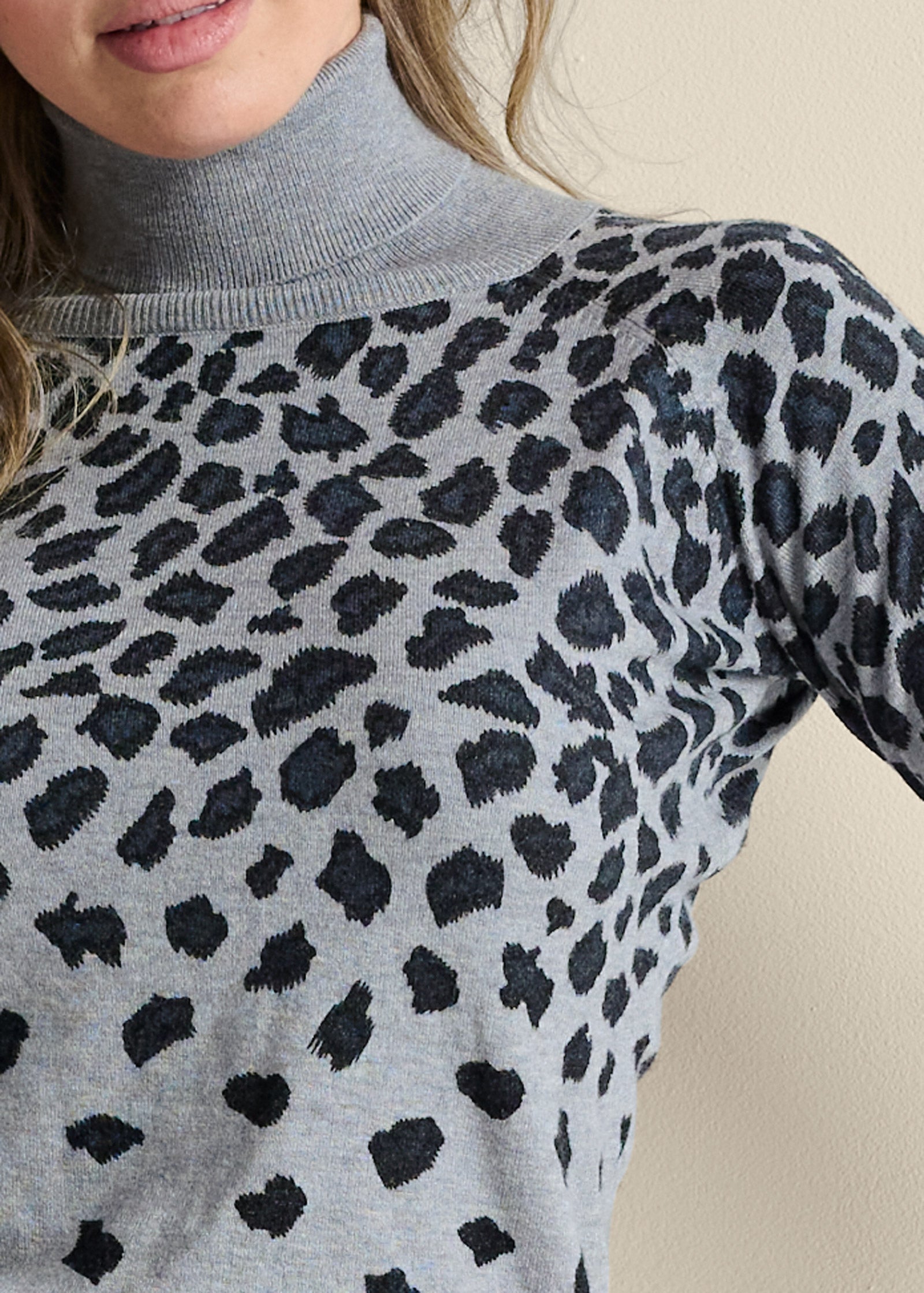 Turtleneck Sweater Dress - Grey-Basic Charm Store