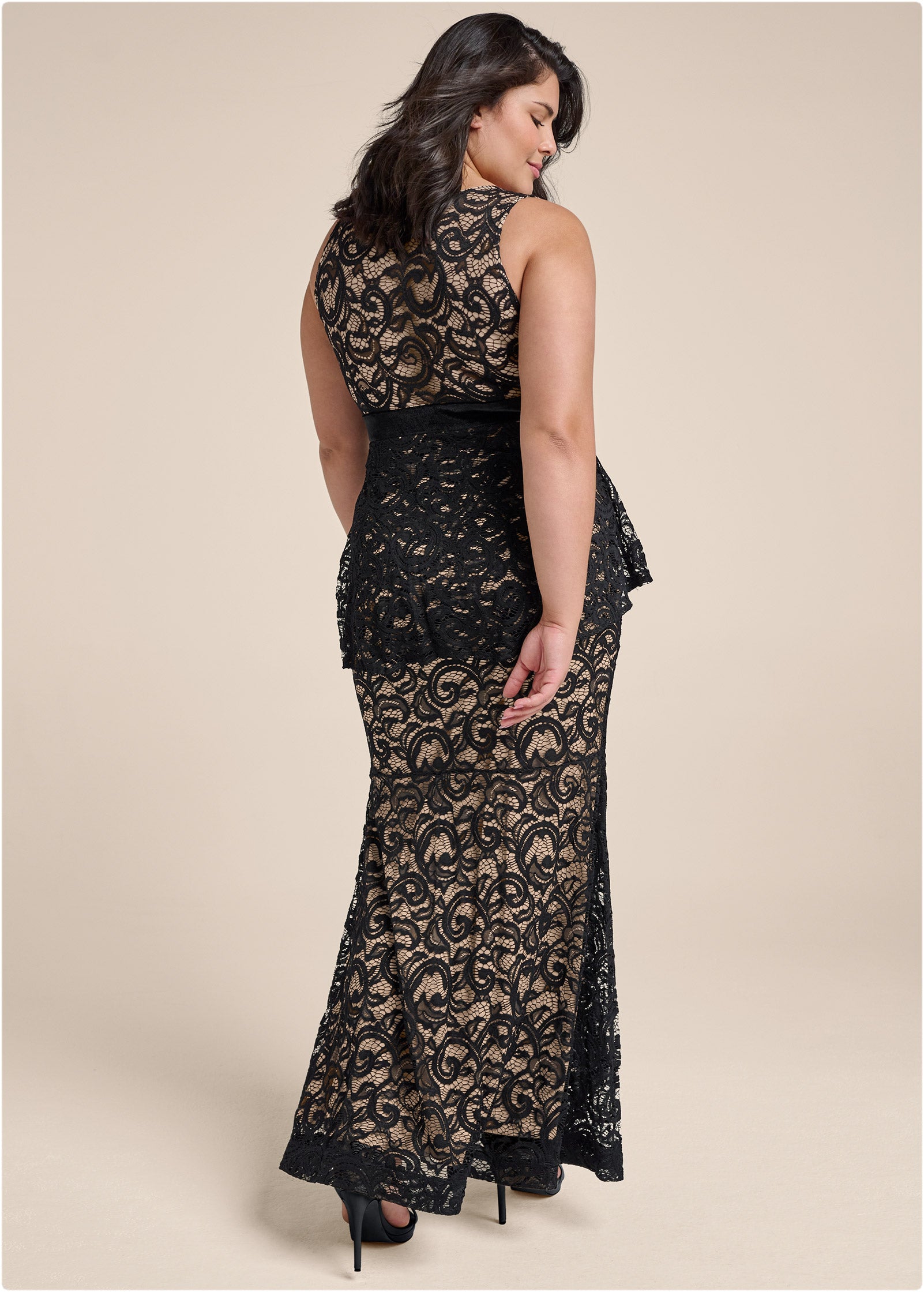 Tiered Lace Gown - Black-Basic Charm Store