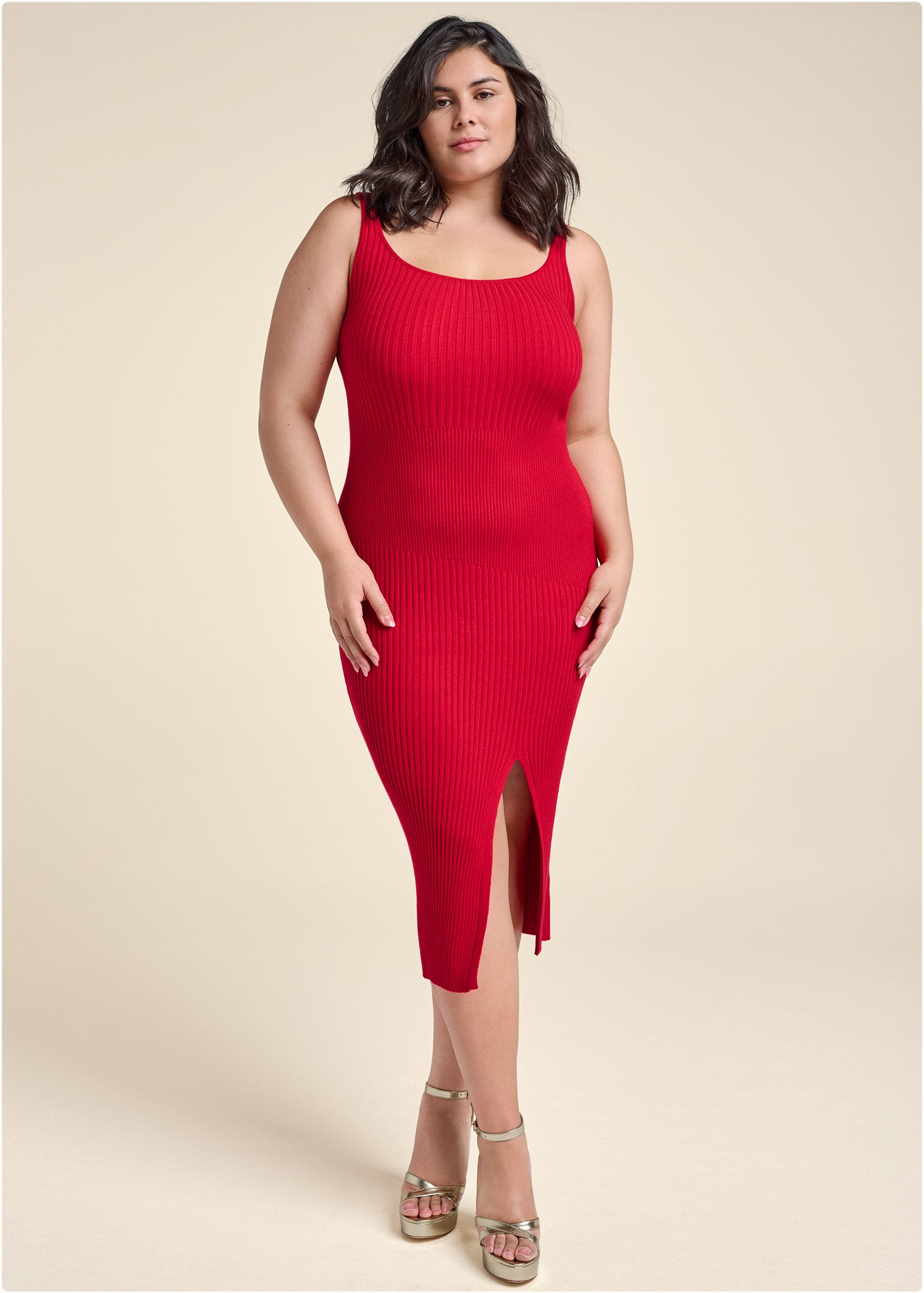 Sweater Dress With Shrug - Red-Basic Charm Store