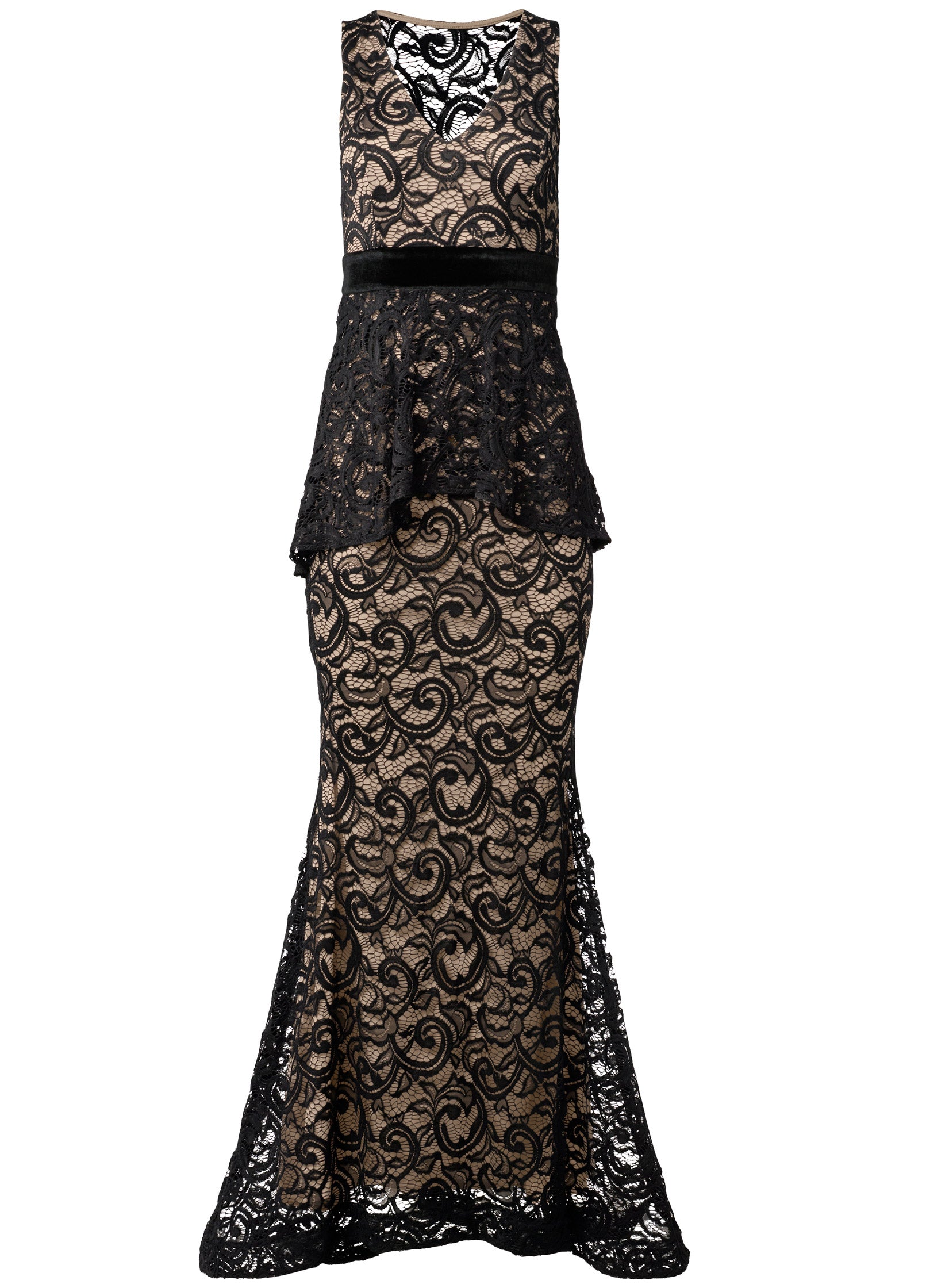 Tiered Lace Gown - Black-Basic Charm Store