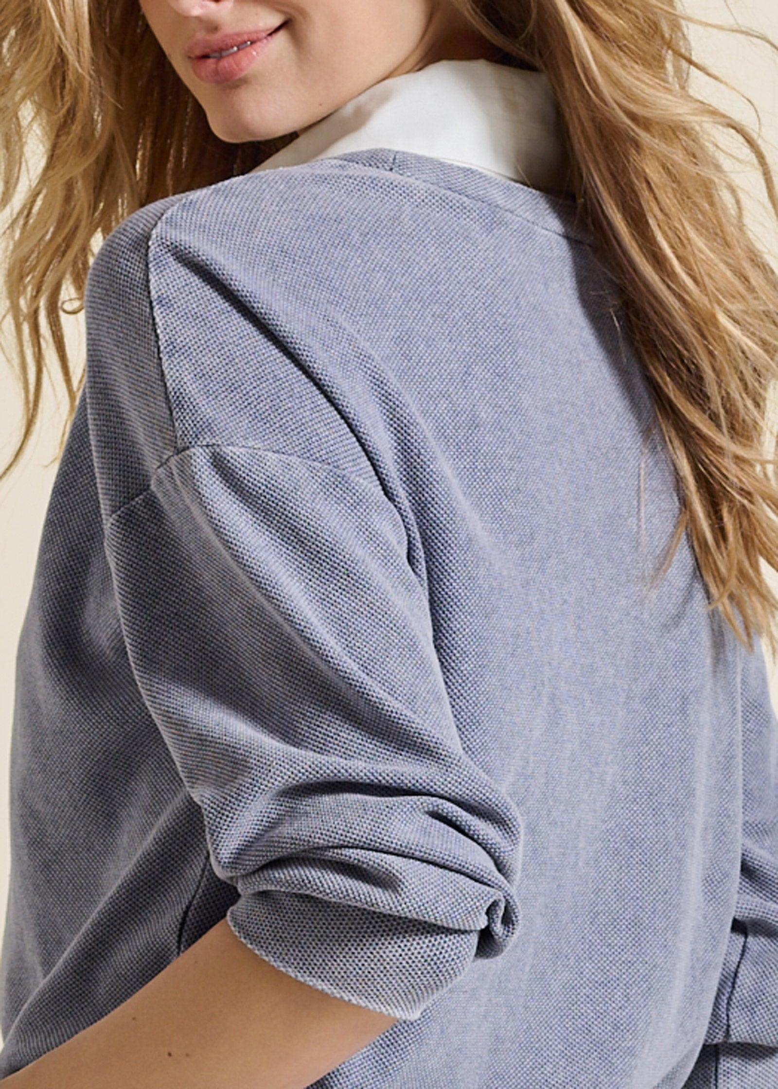 Washed Collar Lounge Top - Dark Blue-Basic Charm Store