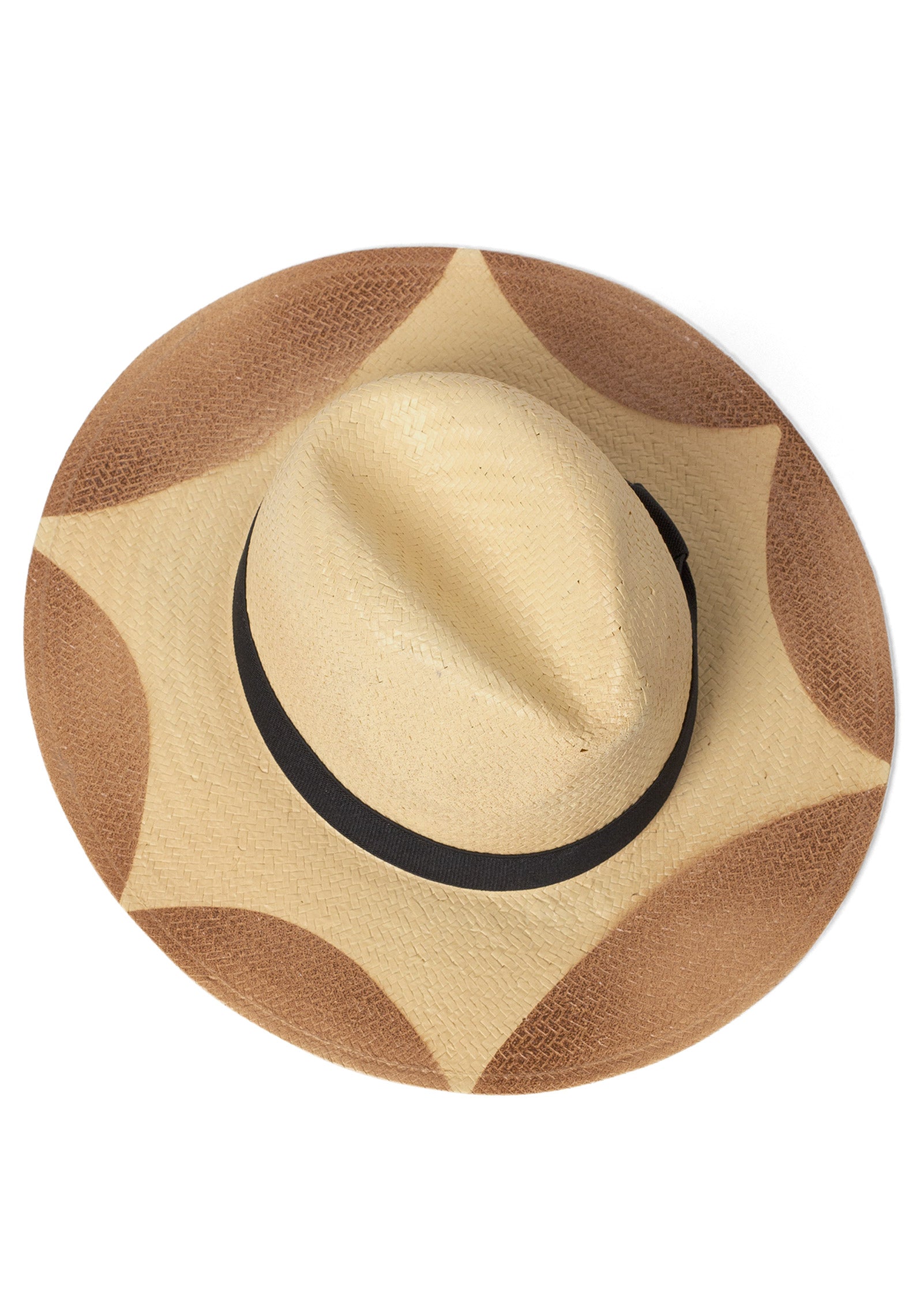 Wide Brim Straw Hat - Natural Multi-Basic Charm Store