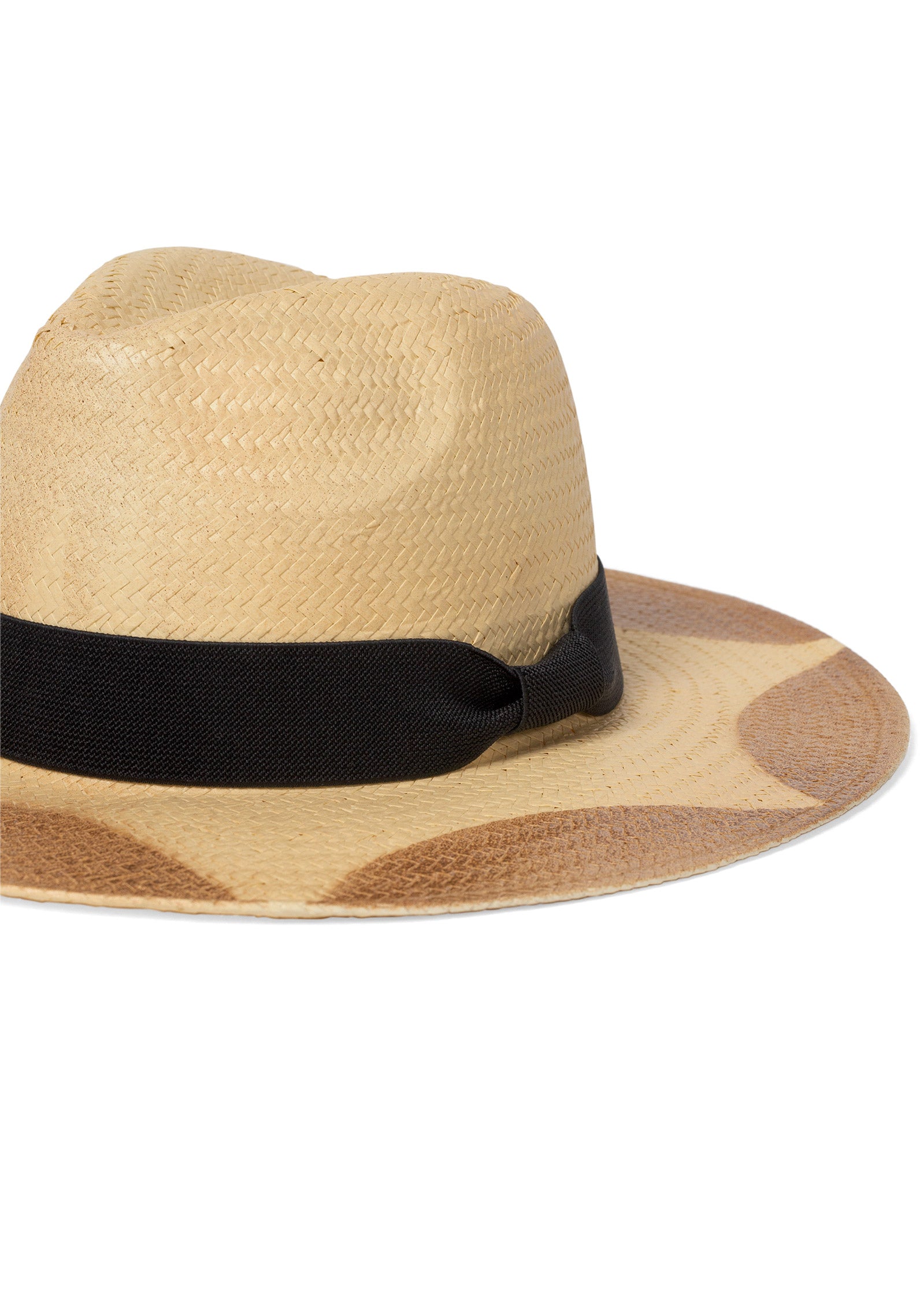 Wide Brim Straw Hat - Natural Multi-Basic Charm Store