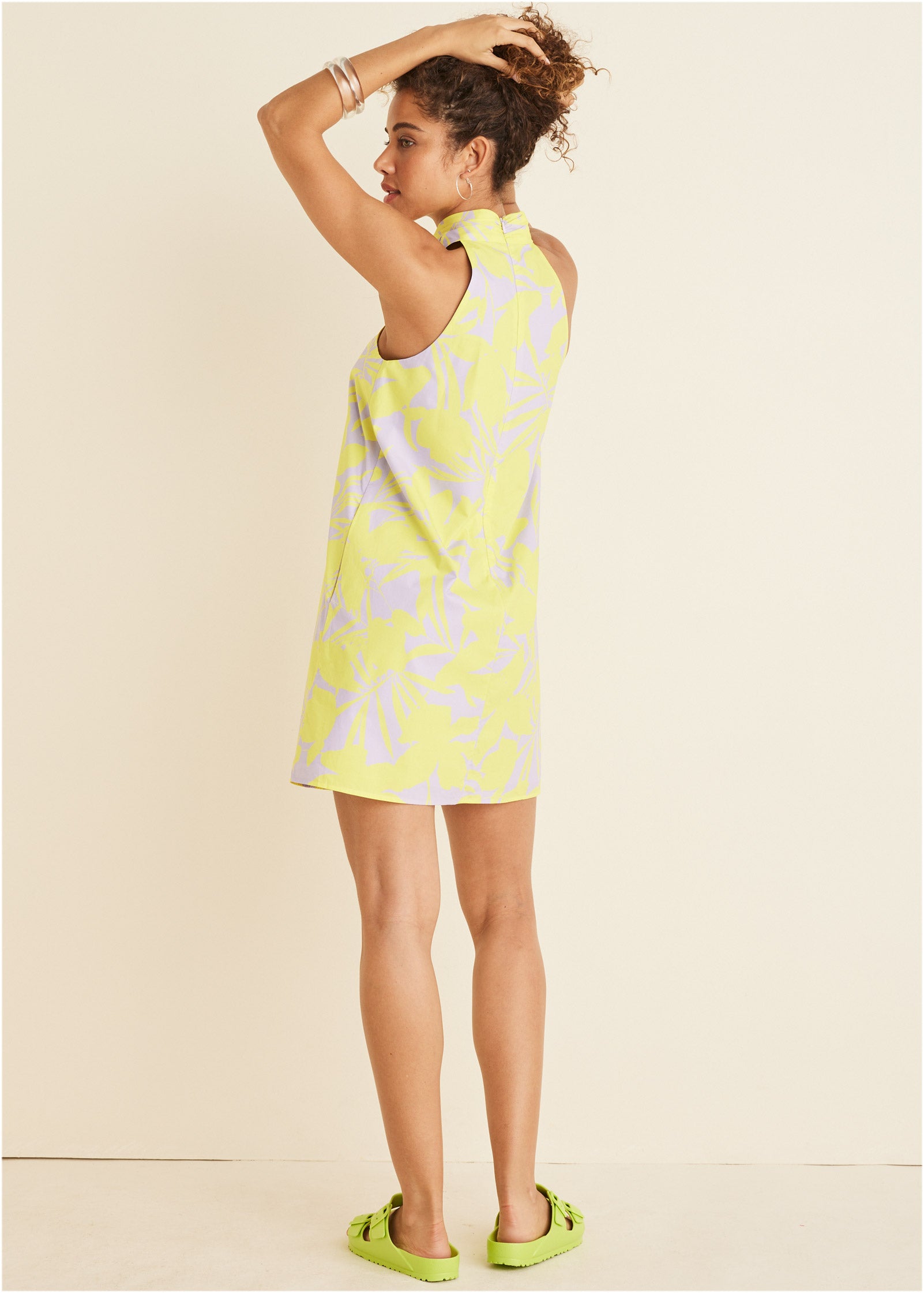 Twist Halter Dress - Exotic Shadow Floral-Basic Charm Store