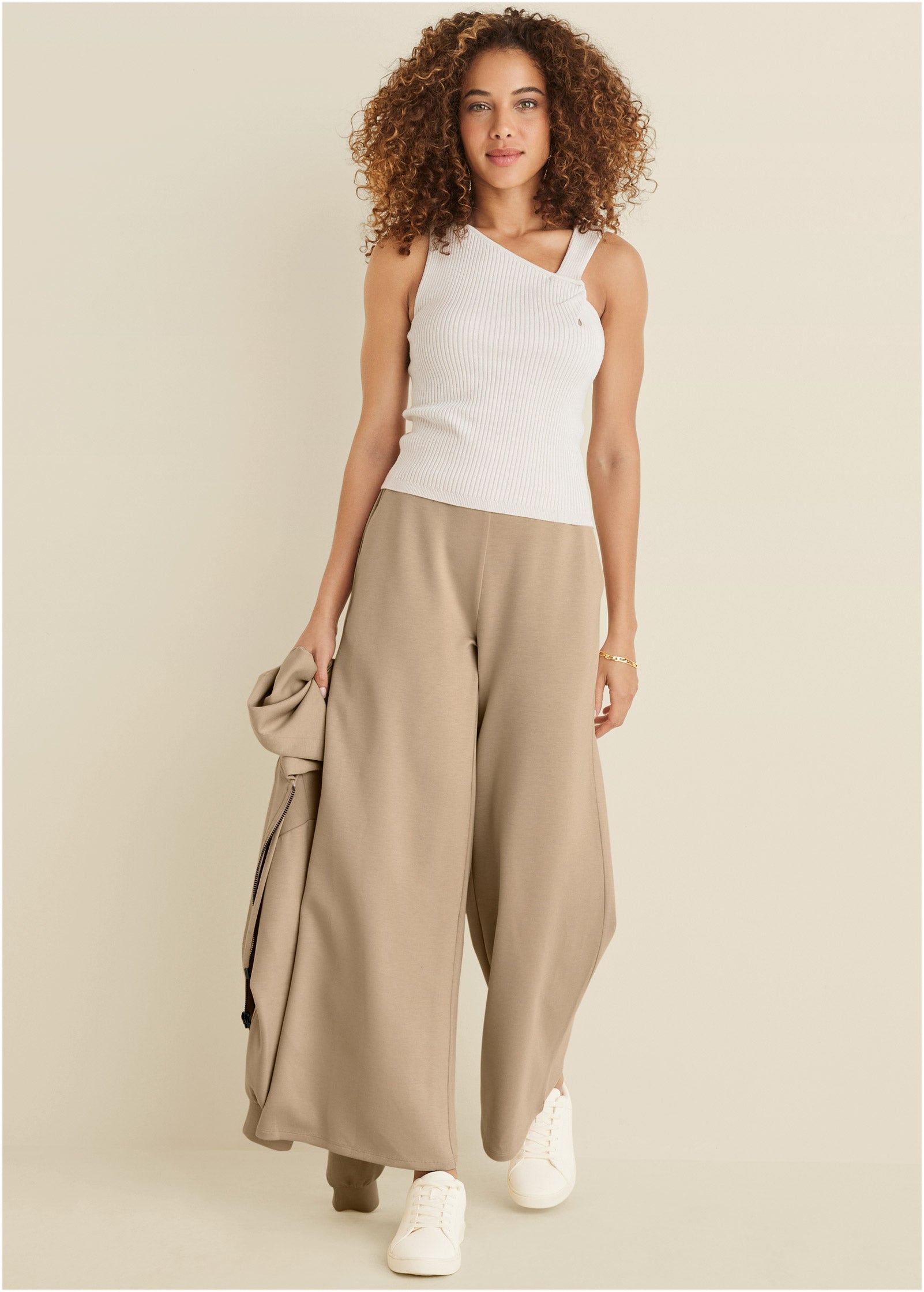 Twist Detail Sweater Tank - Cloud Dancer-Basic Charm Store