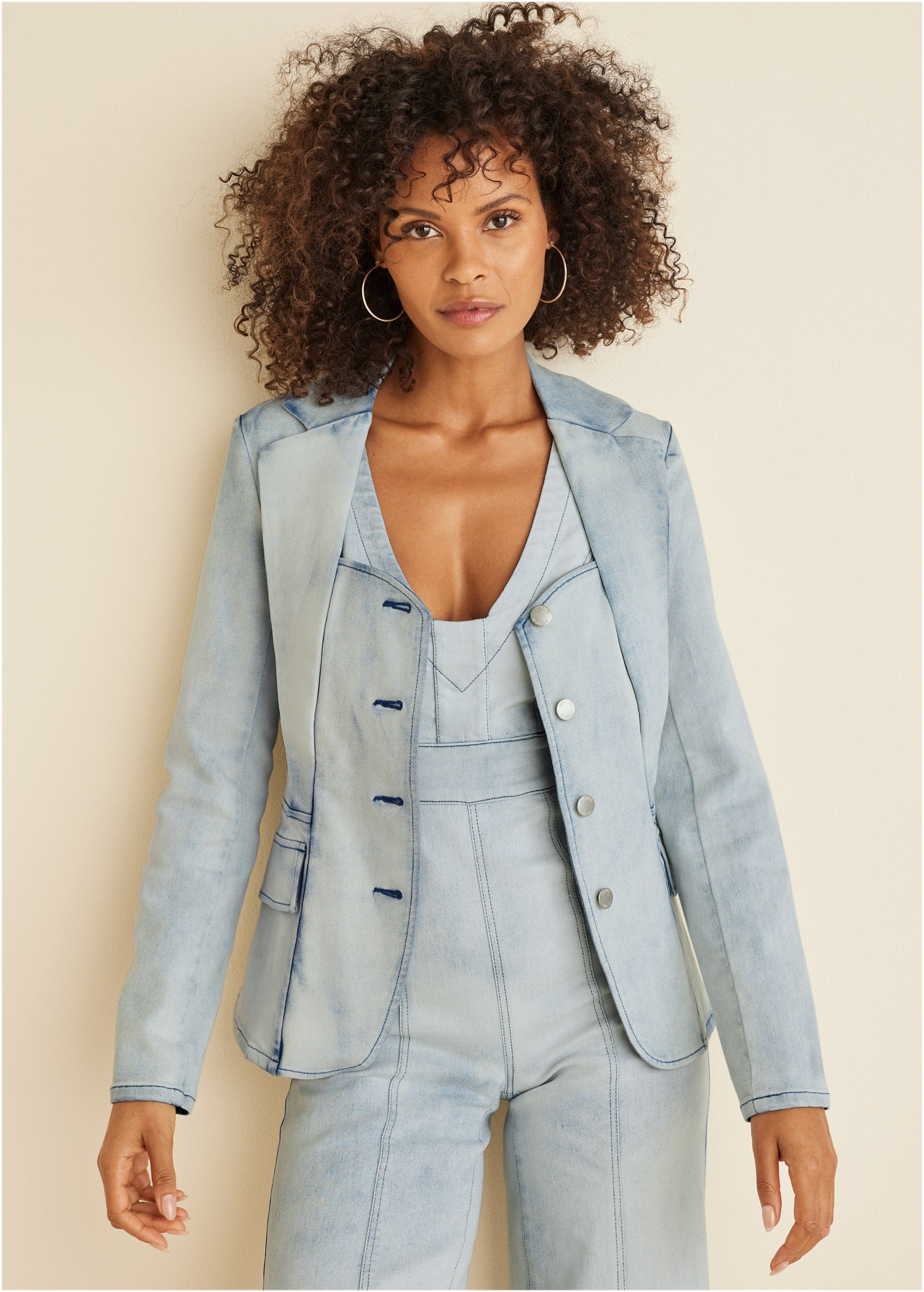 Sweetheart Denim Blazer - Light Wash-Basic Charm Store