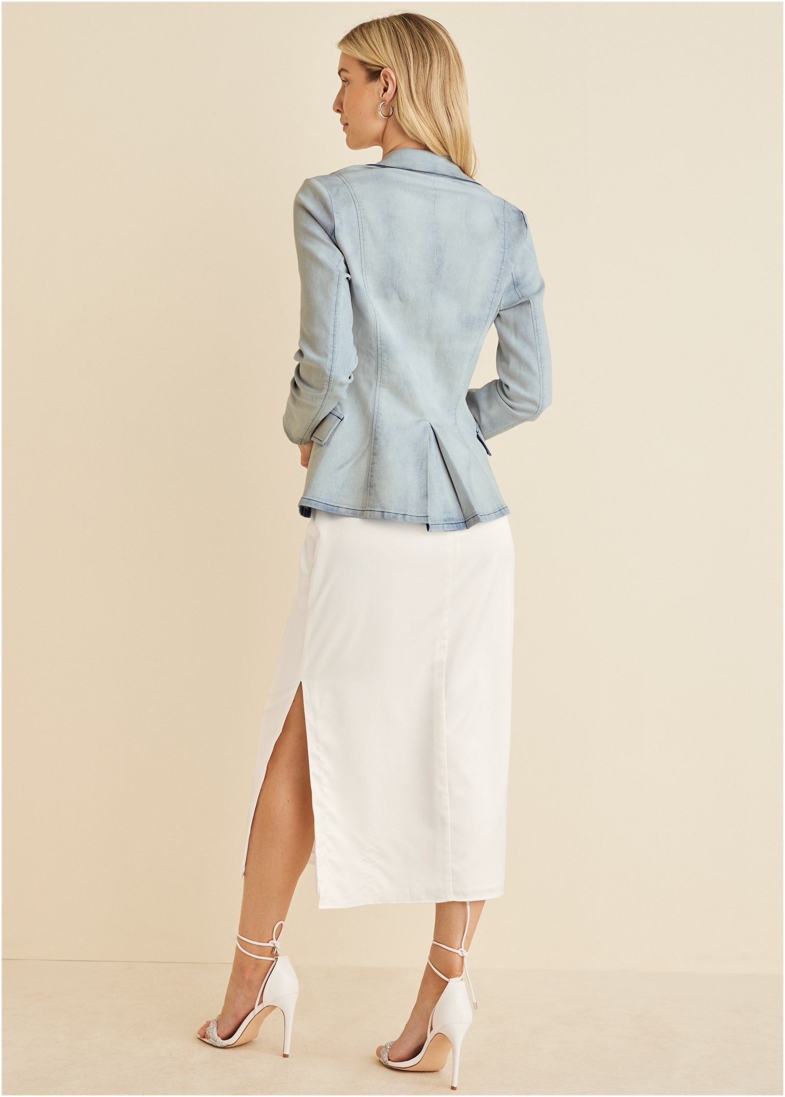 Sweetheart Denim Blazer - Light Wash-Basic Charm Store