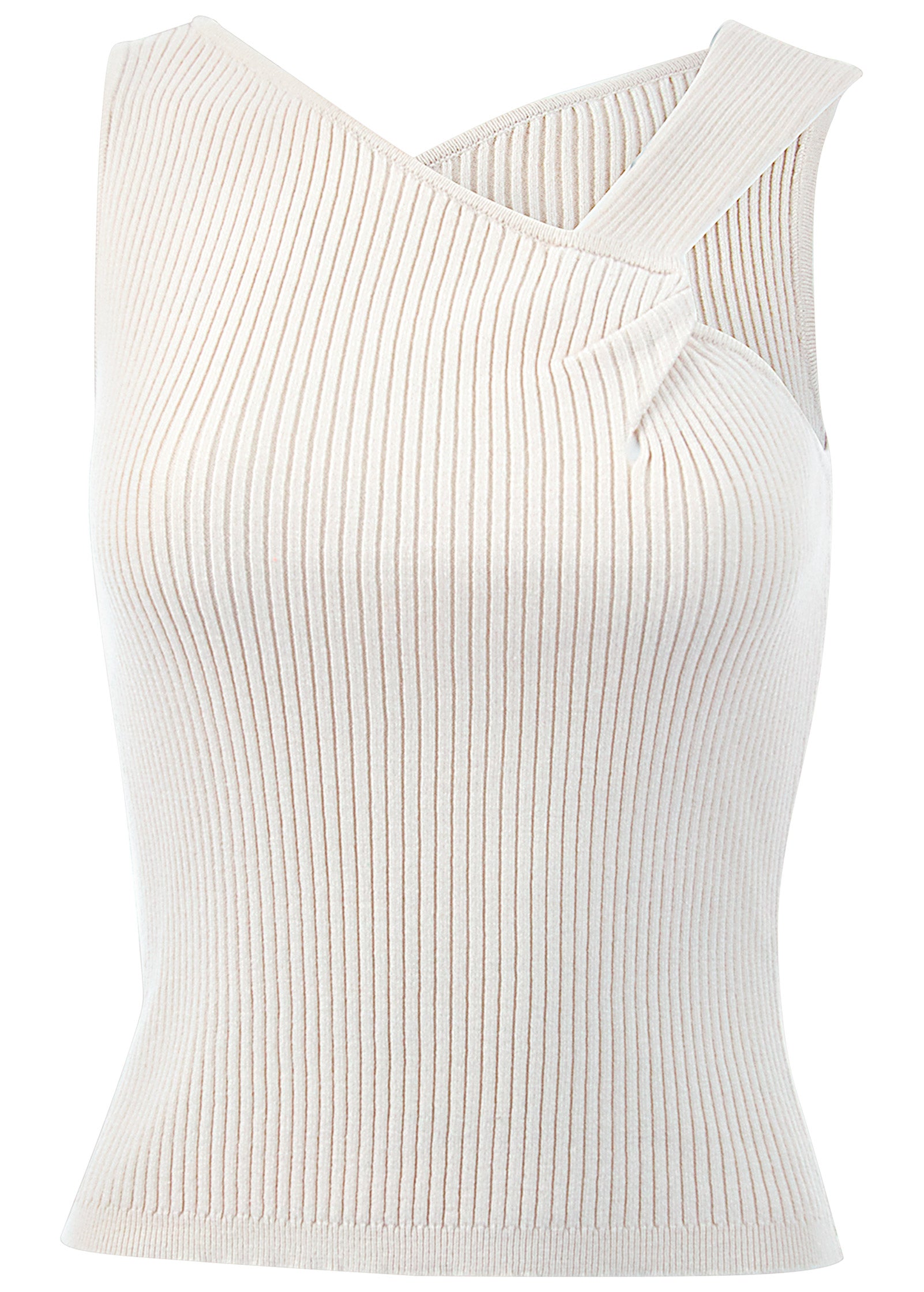 Twist Detail Sweater Tank - Cloud Dancer-Basic Charm Store