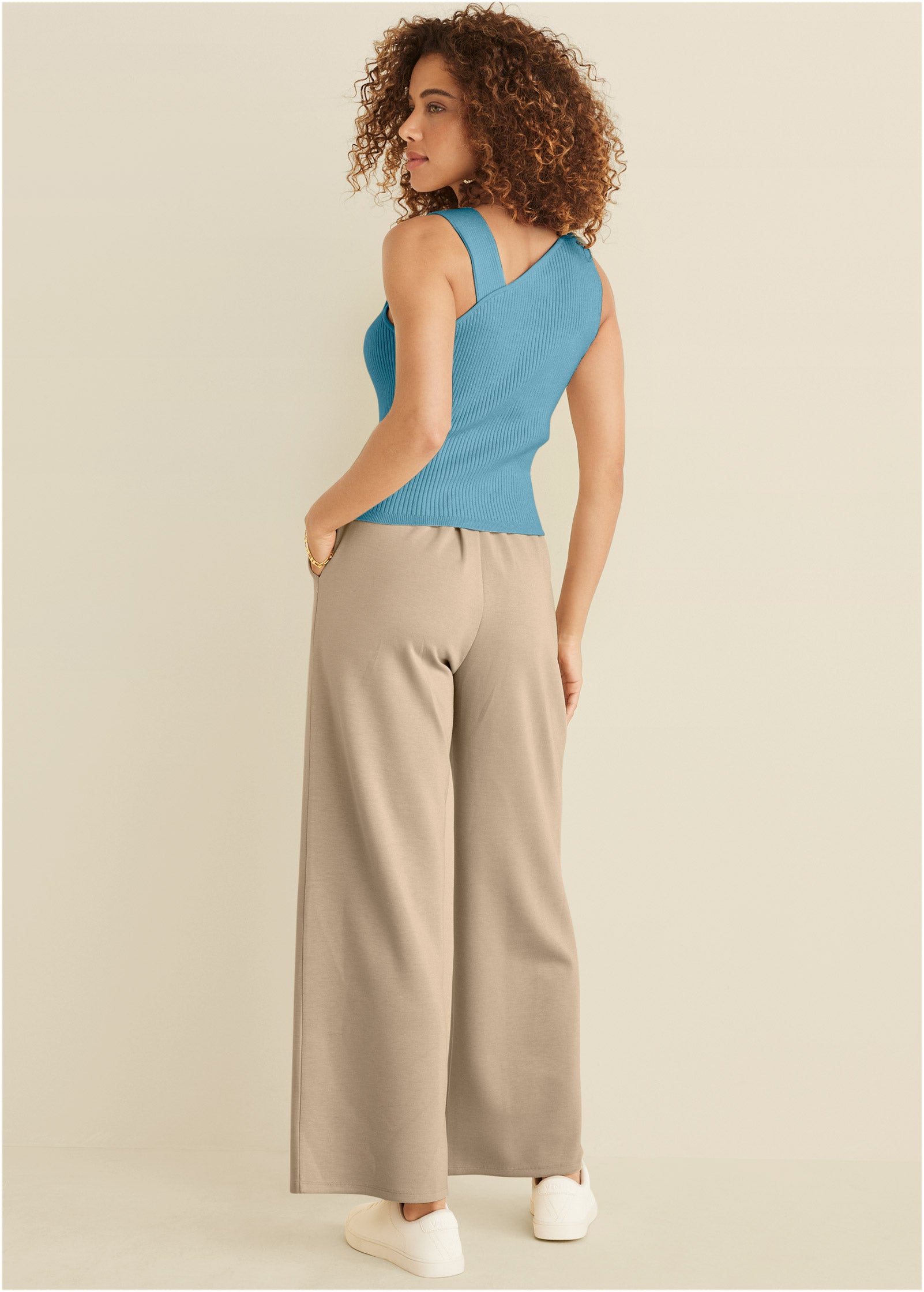 Twist Detail Sweater Tank - Blue-Basic Charm Store