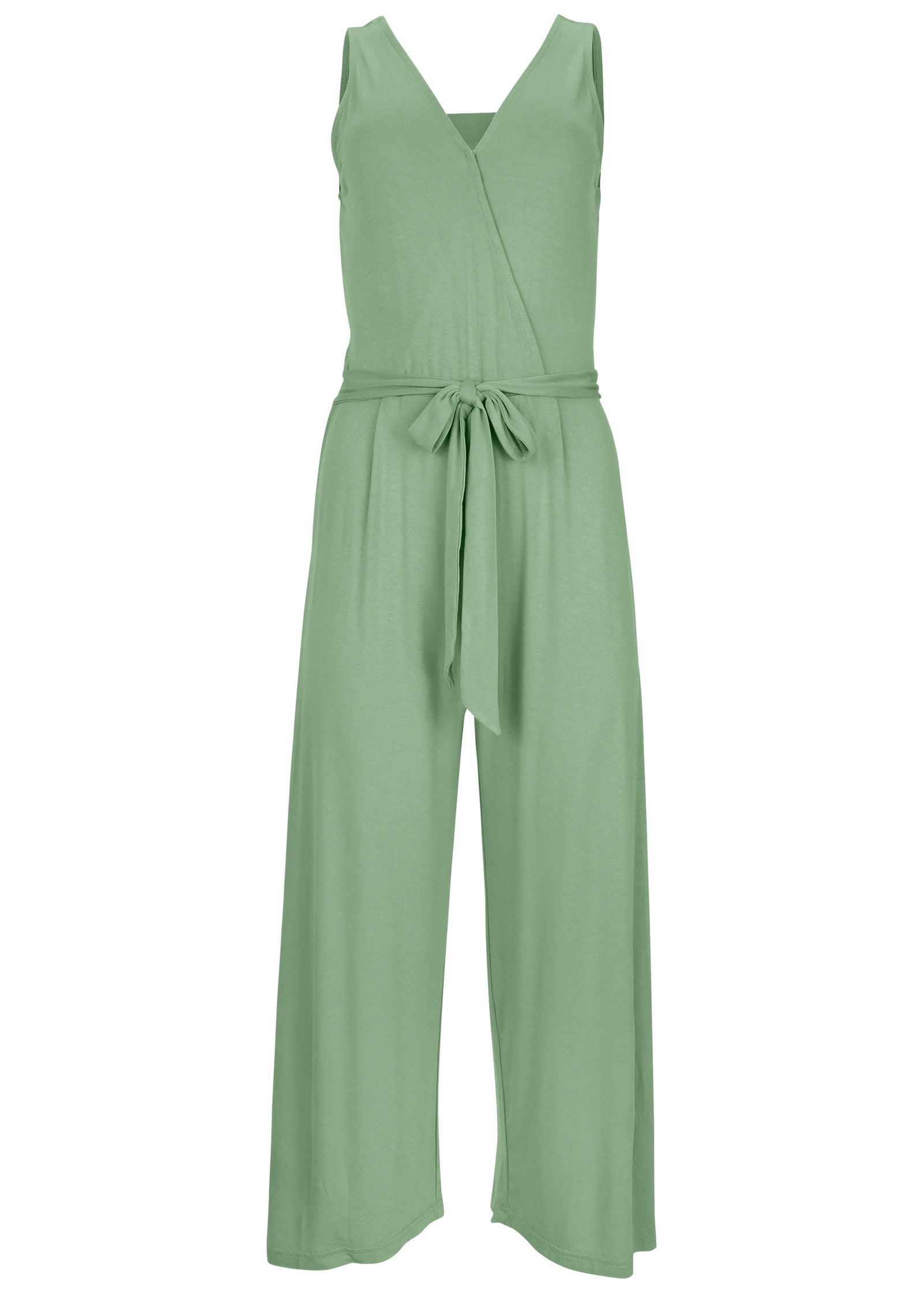 Wrap Jumpsuit - Green-Basic Charm Store