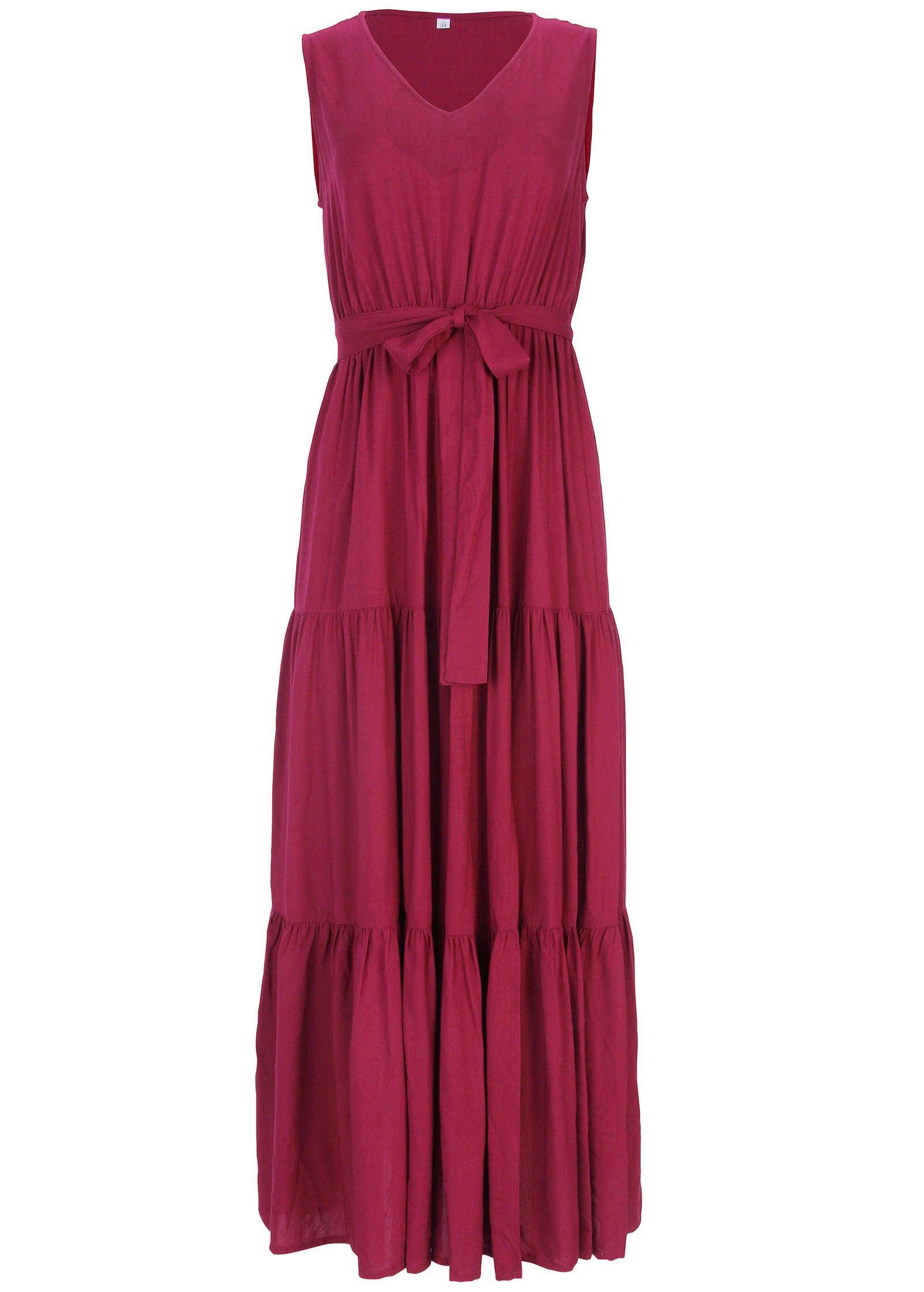 Wrap Tiered Maxi Dress - Mauve-Basic Charm Store