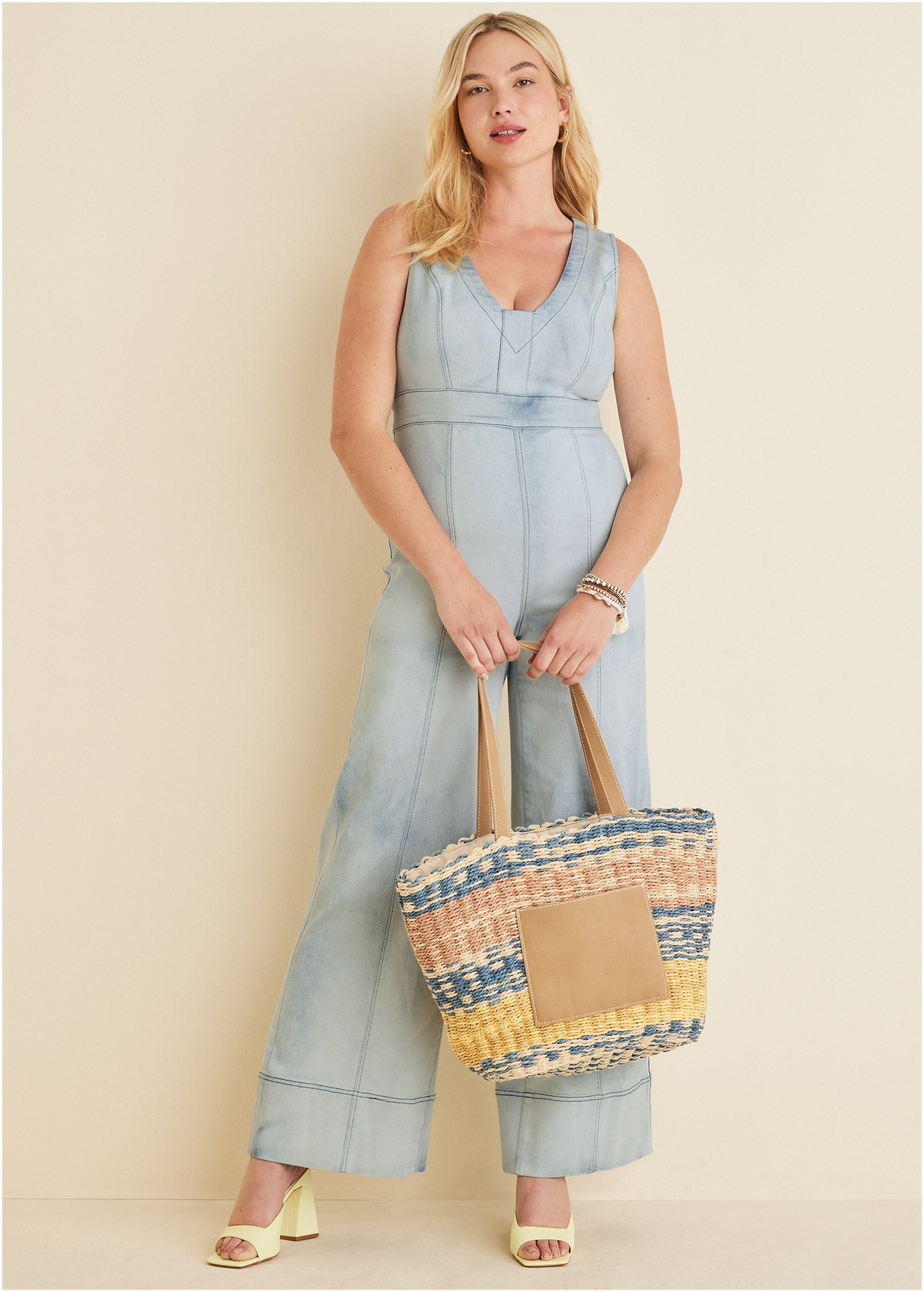 Stretch Denim Jumpsuit - Light Wash-Basic Charm Store