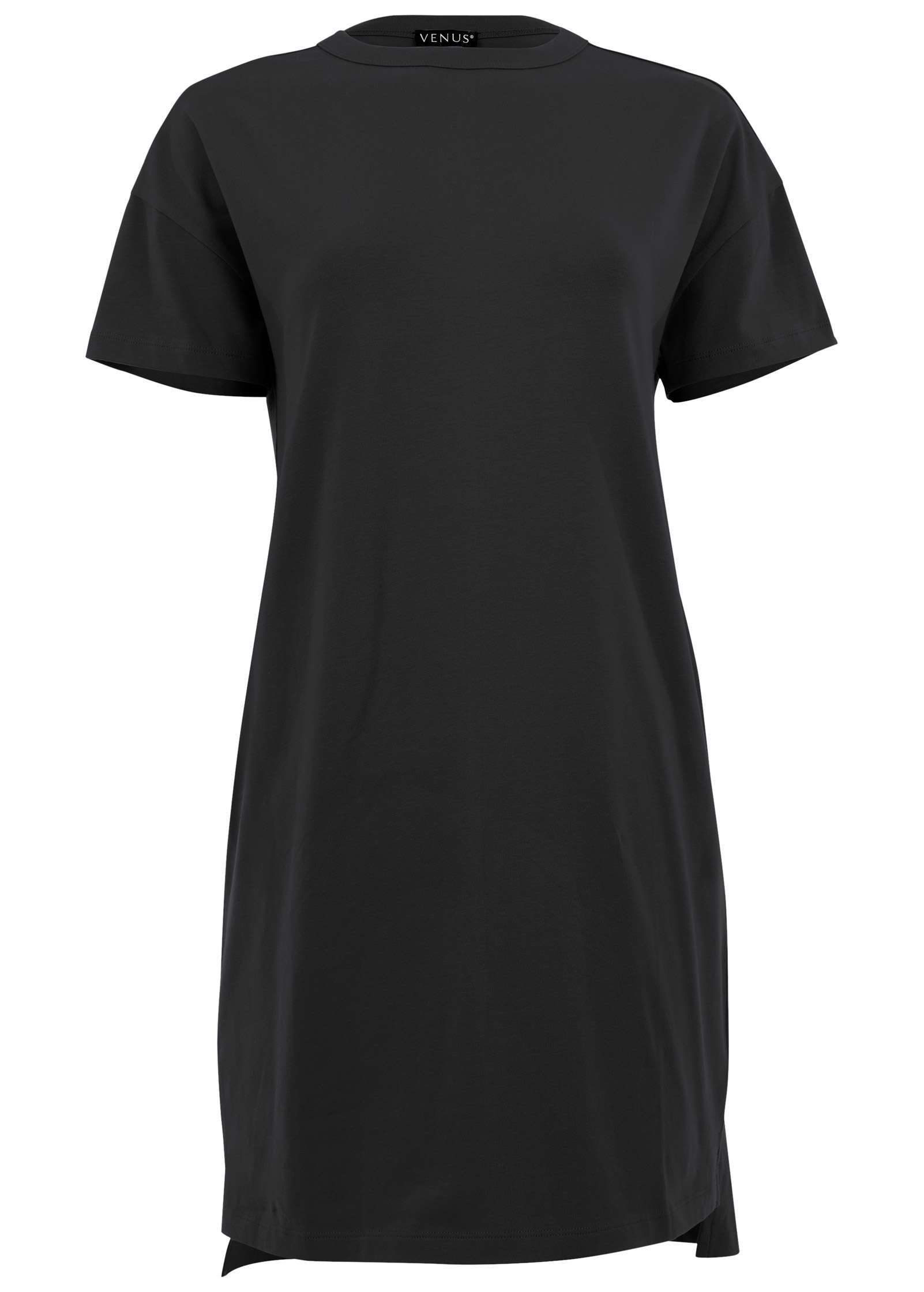 T-Shirt Dress - Jet Black-Basic Charm Store