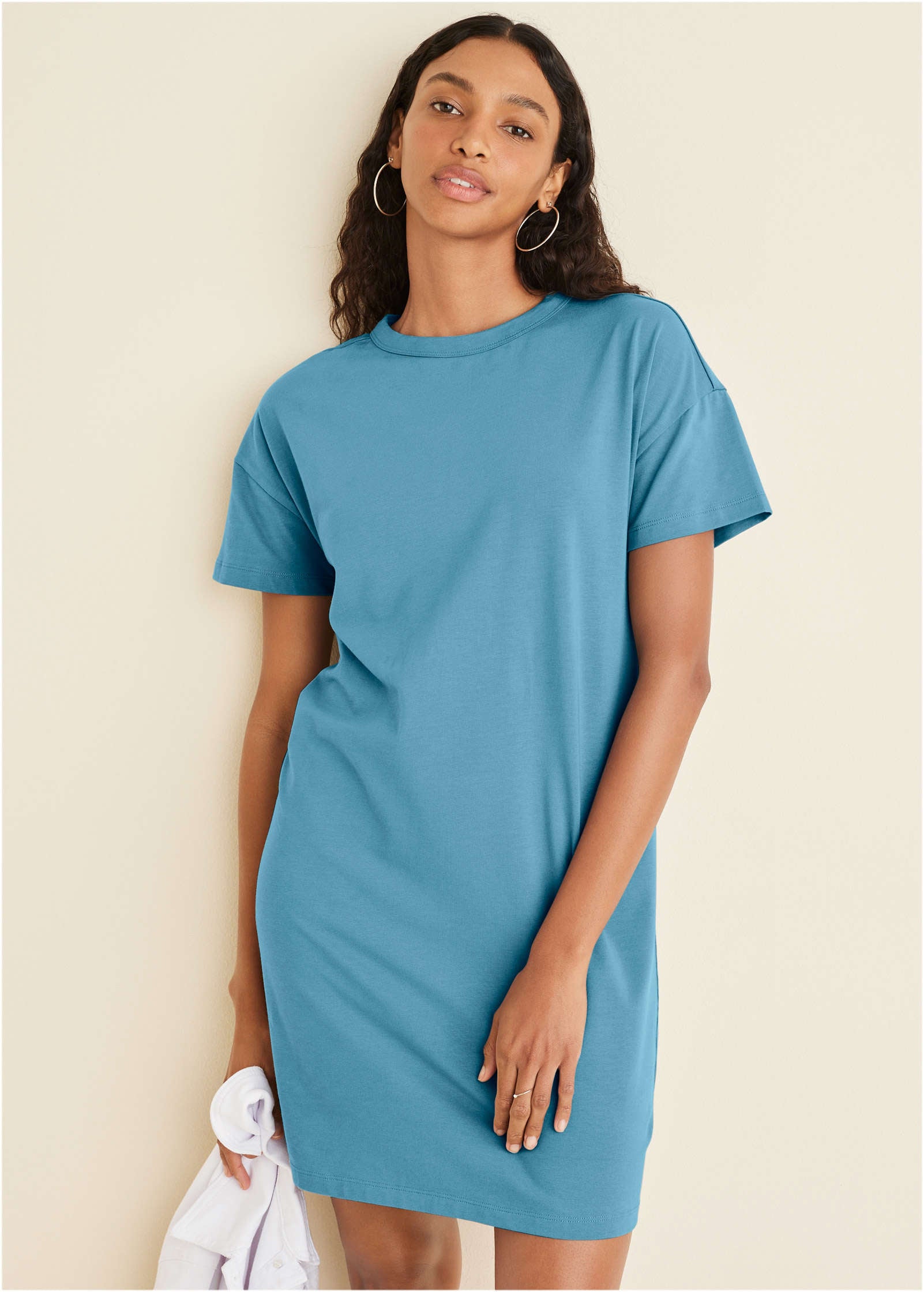 T-Shirt Dress - Blue-Basic Charm Store