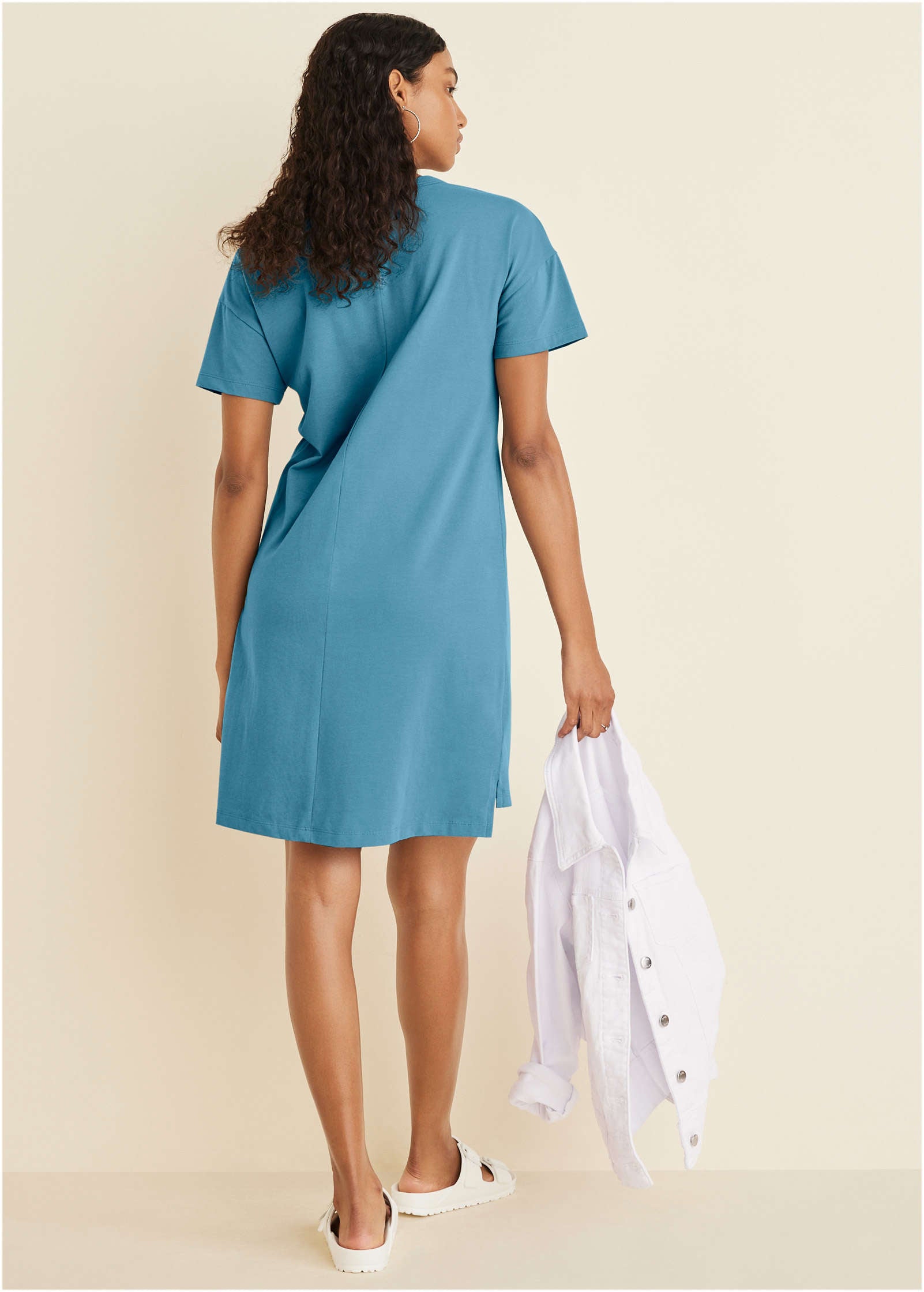 T-Shirt Dress - Blue-Basic Charm Store