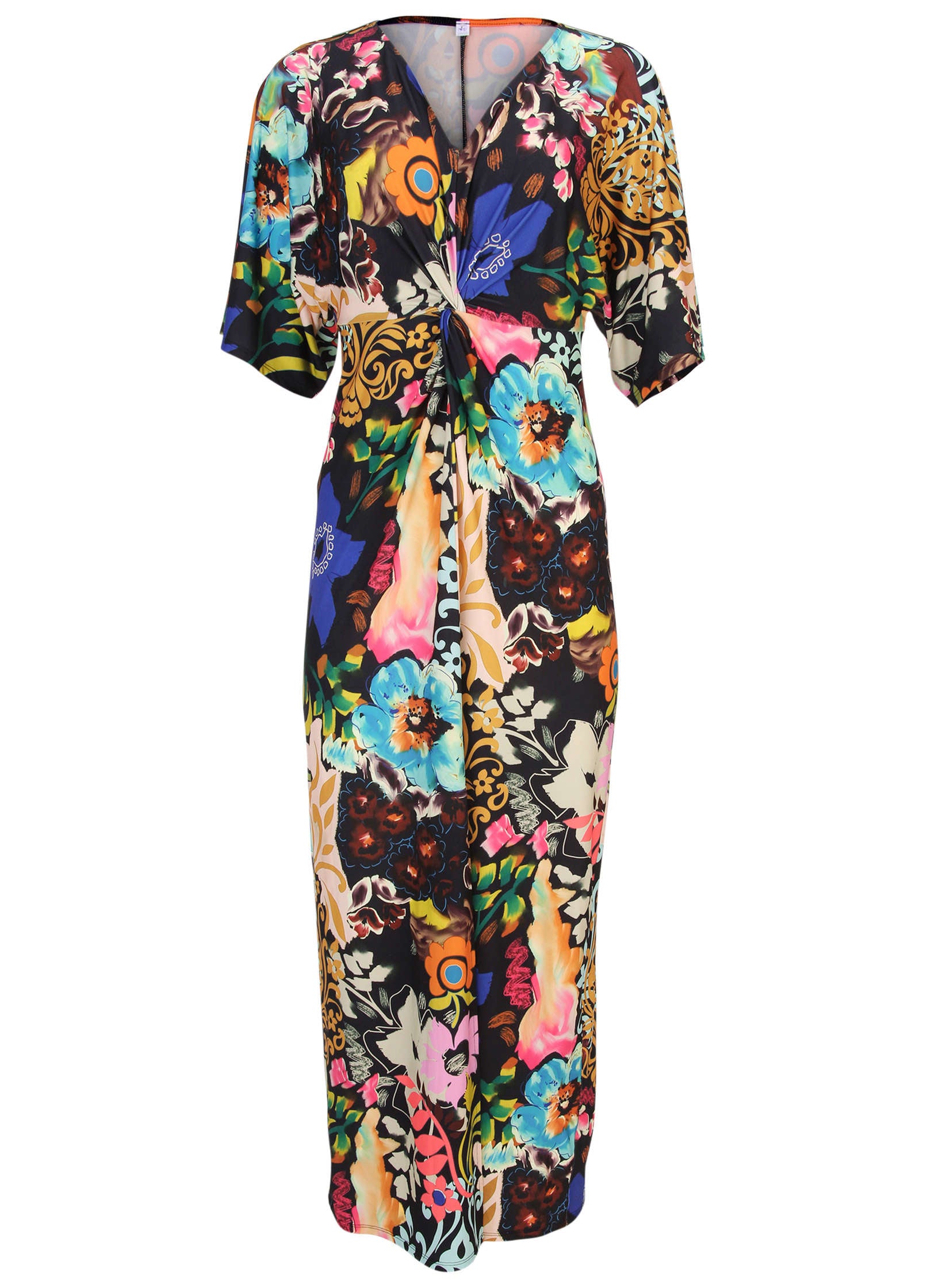 Twist Front Maxi Dress - Viva La Vida-Basic Charm Store