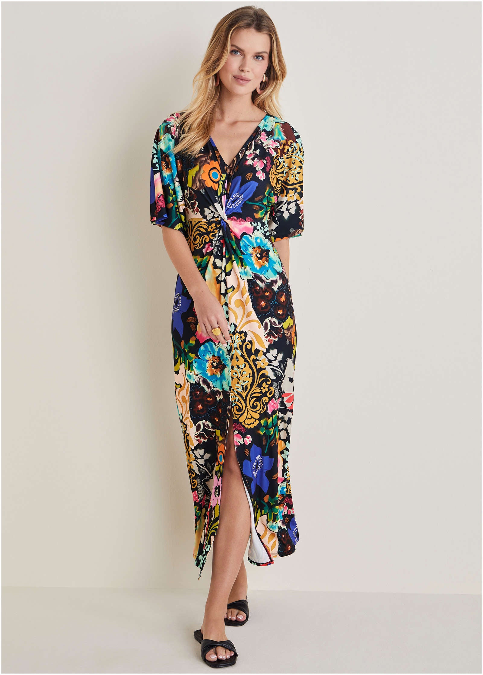 Twist Front Maxi Dress - Viva La Vida-Basic Charm Store