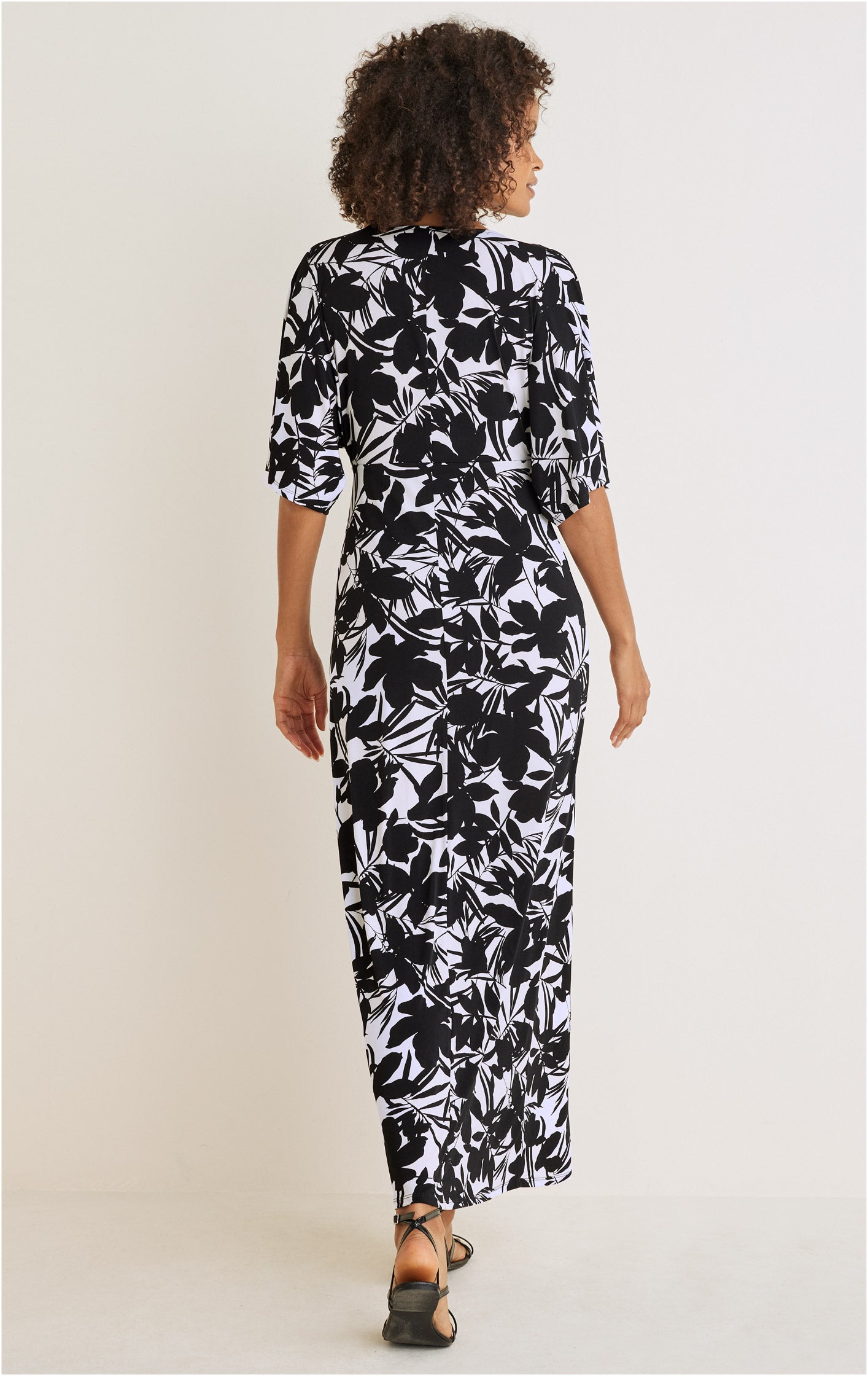 Twist Front Maxi Dress - Exotic Shadow Floral-Basic Charm Store