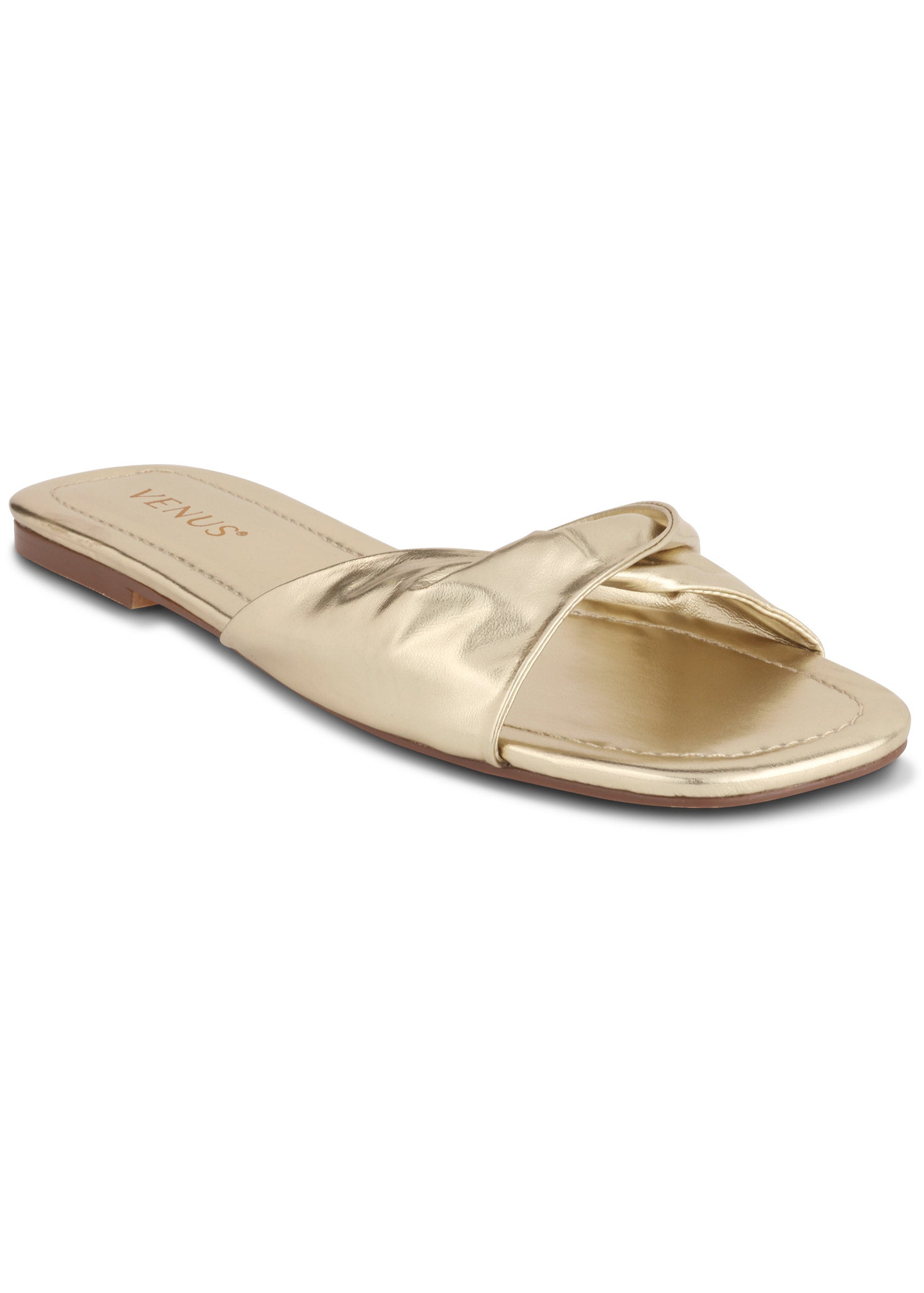 Twist Flat Sandal - Gold-Basic Charm Store