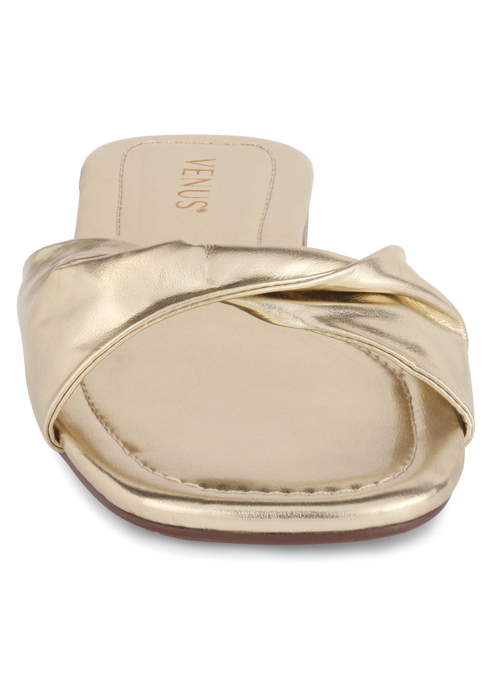 Twist Flat Sandal - Gold-Basic Charm Store