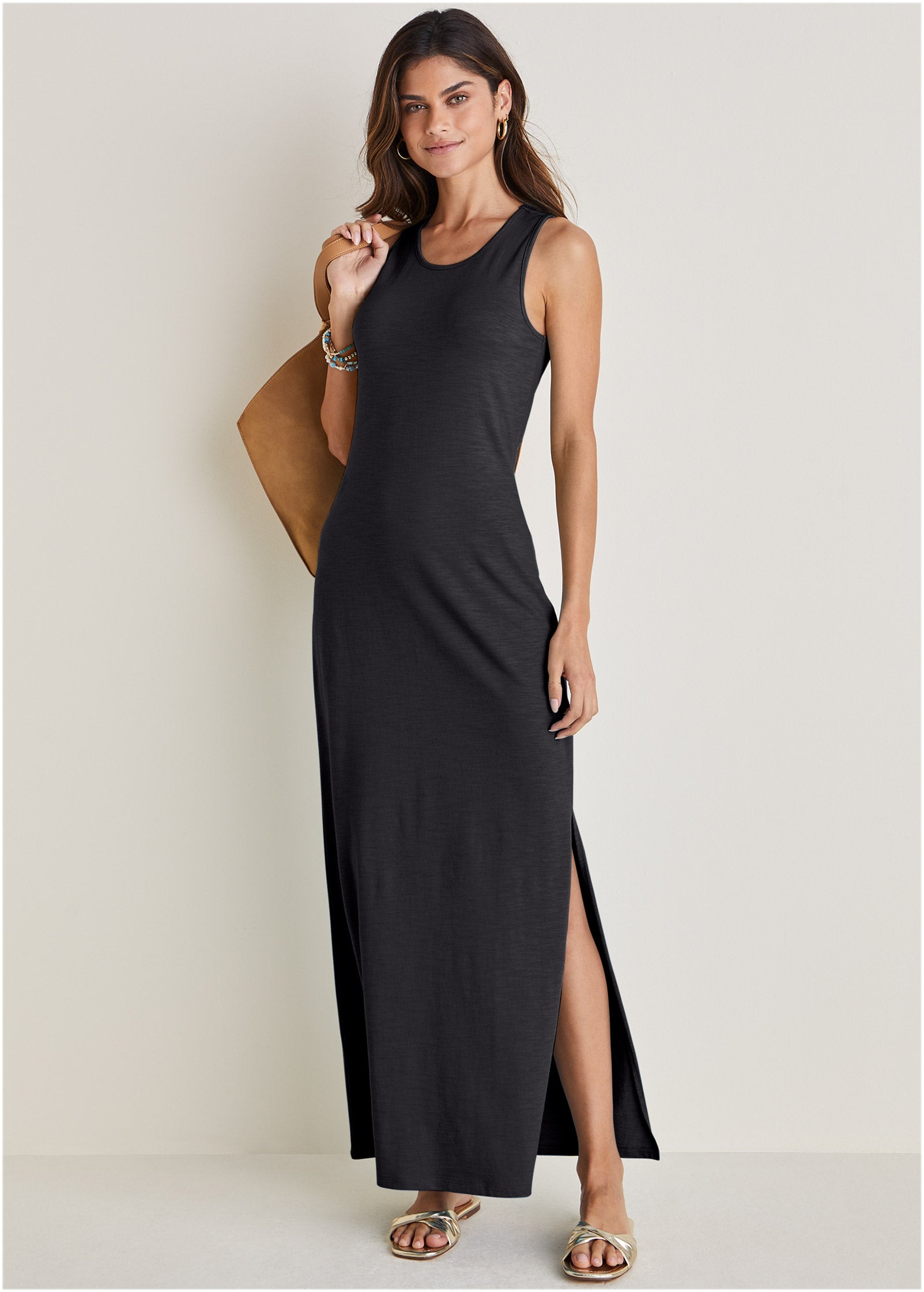 Tank Maxi Dress - Jet Black-Basic Charm Store