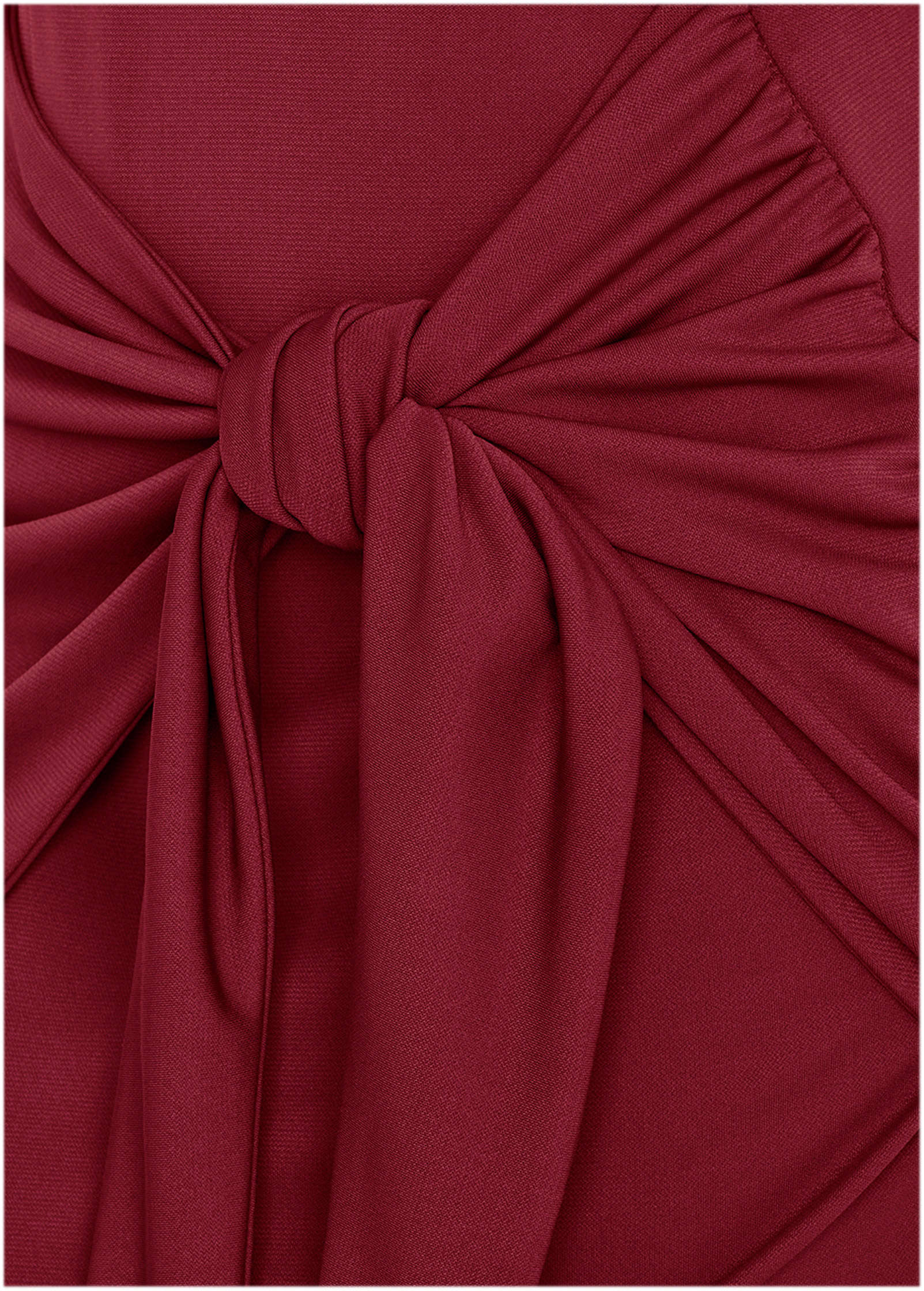 Tie Waist Detail Mini Dress - Wine-Basic Charm Store