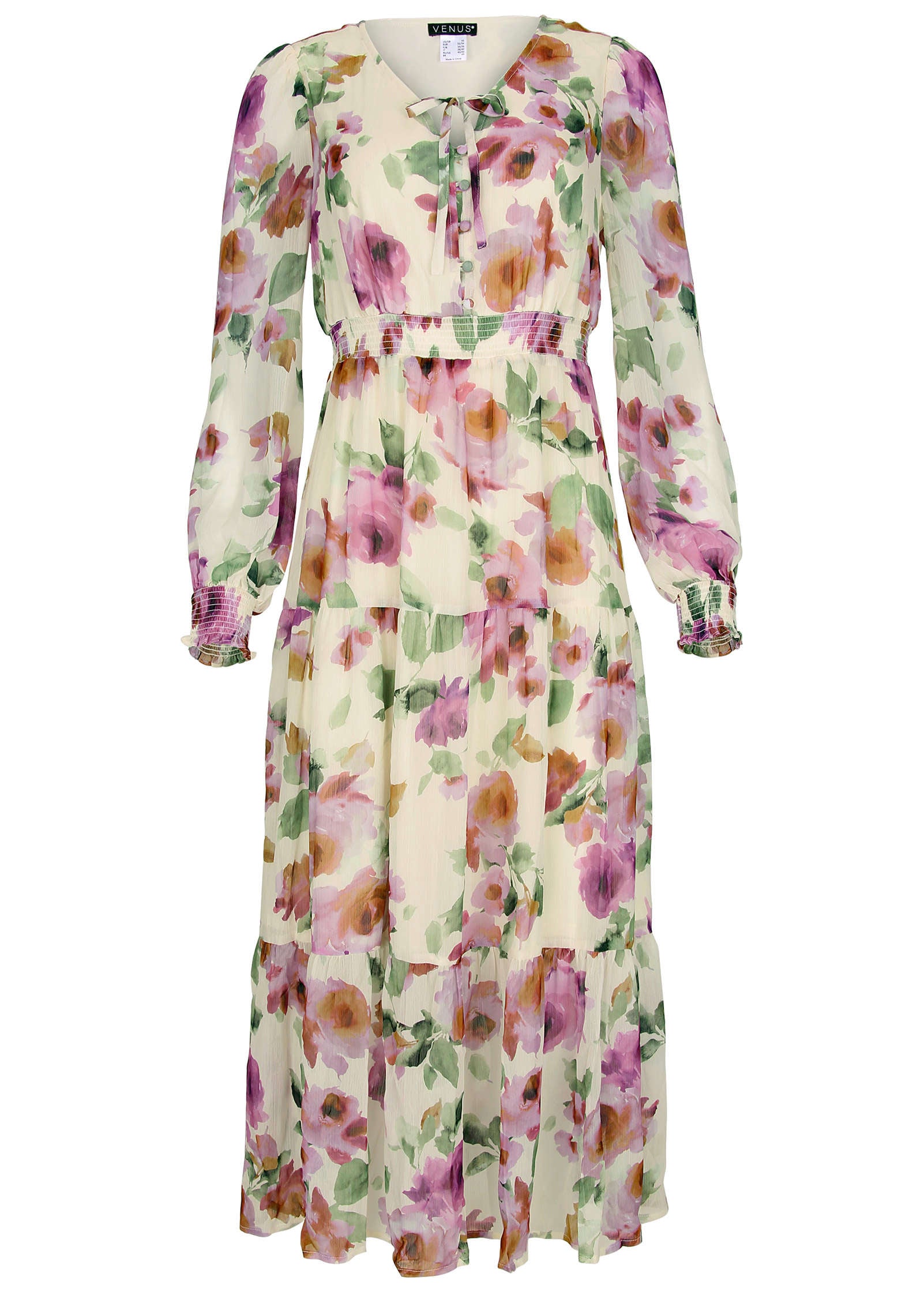 Tiered Floral Maxi Dress - Chalet Bouquet-Basic Charm Store