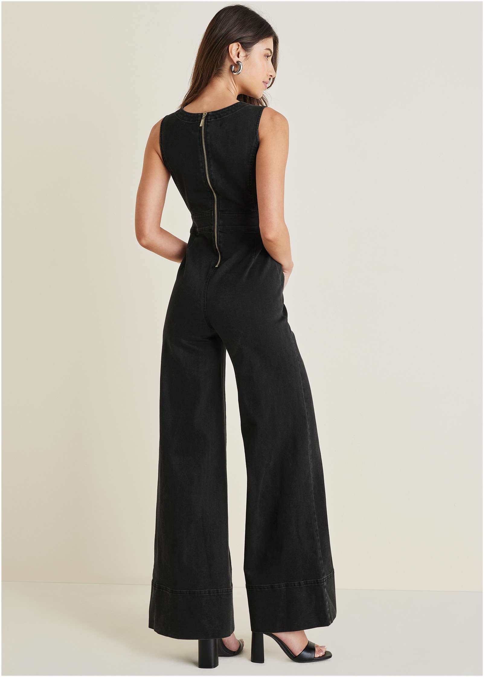 Stretch Denim Jumpsuit - Black Wash-Basic Charm Store