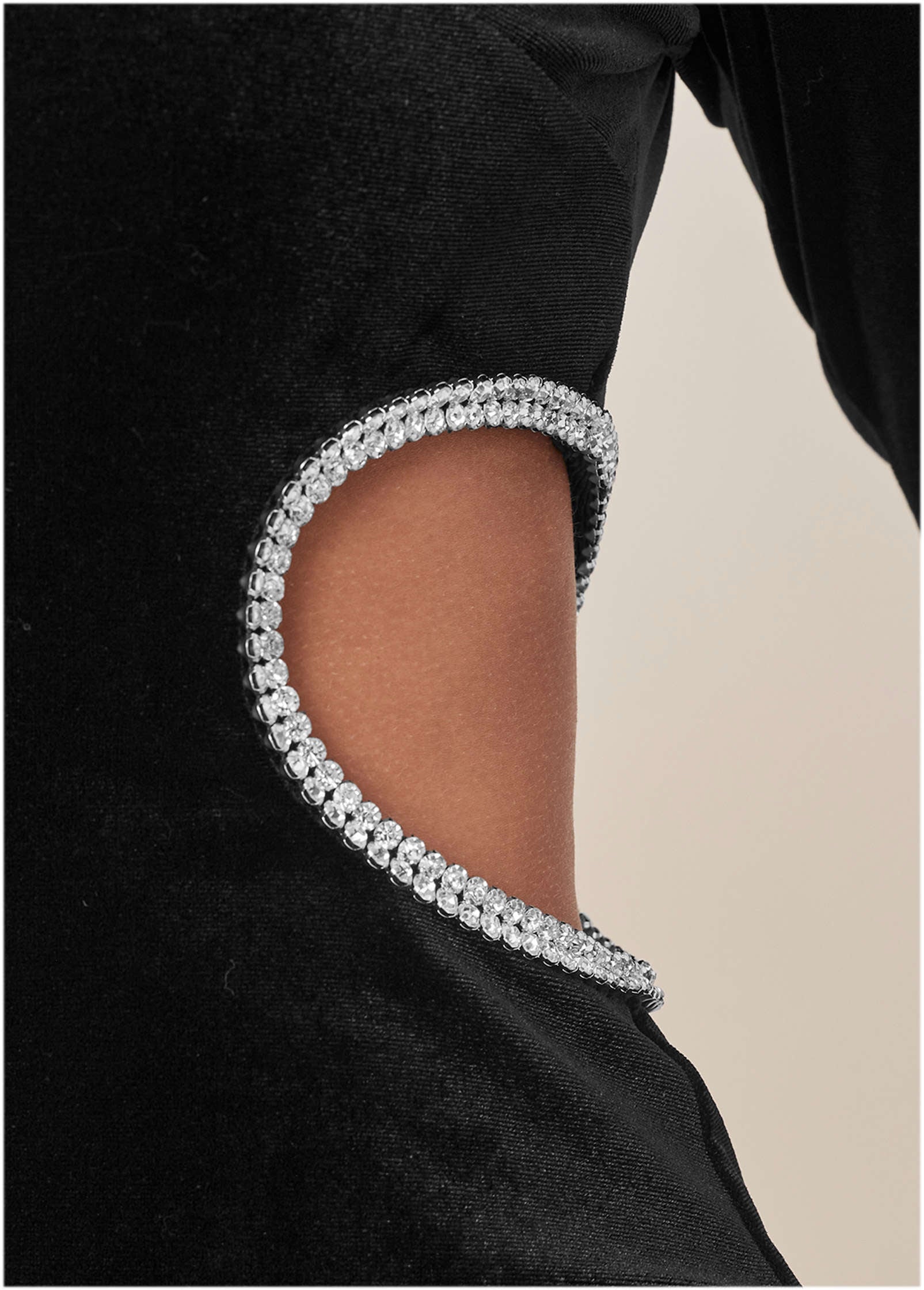 Velvet Cut Out Dress - Jet Black-Basic Charm Store