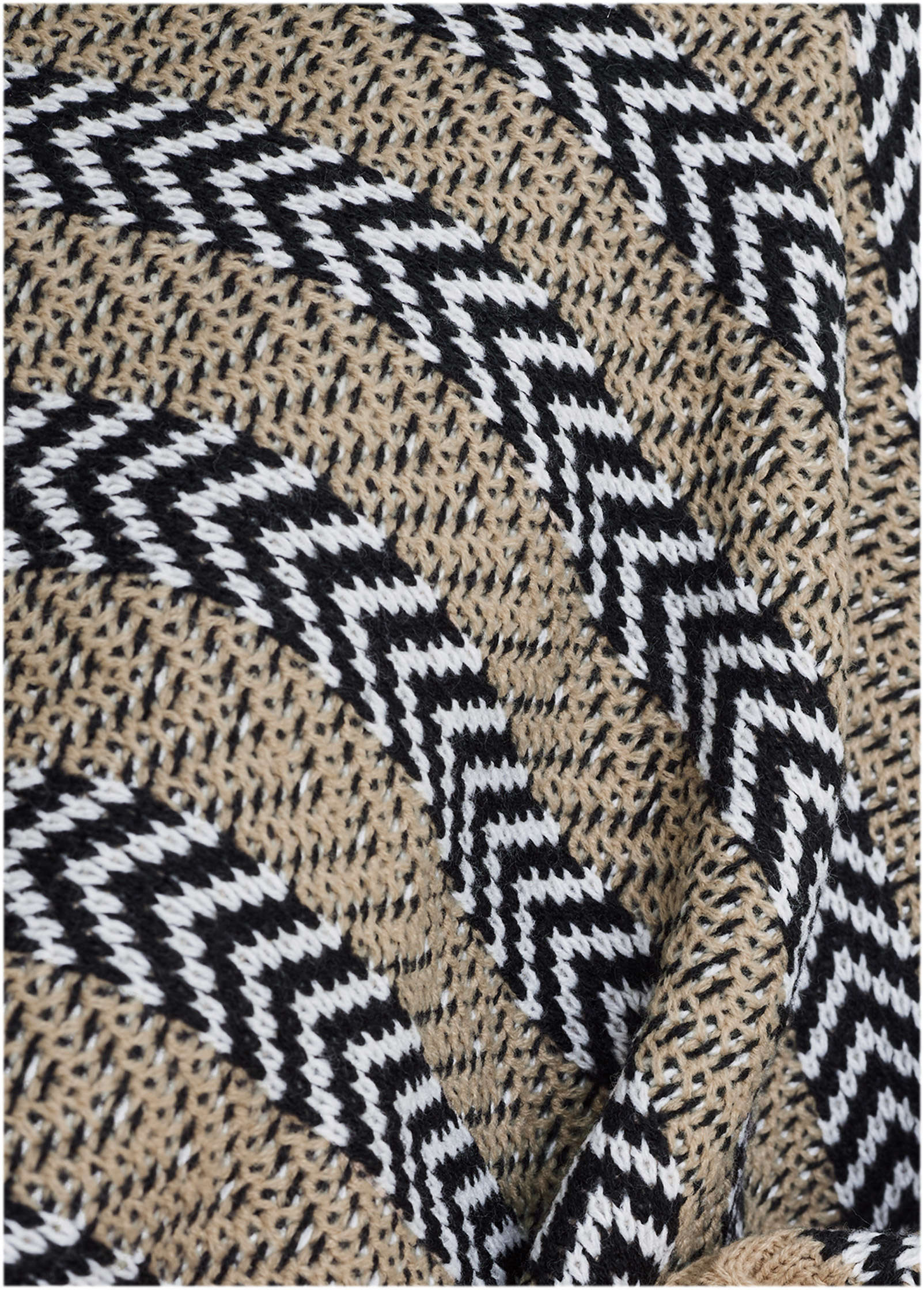 Sweater Poncho - Tan Combo-Basic Charm Store