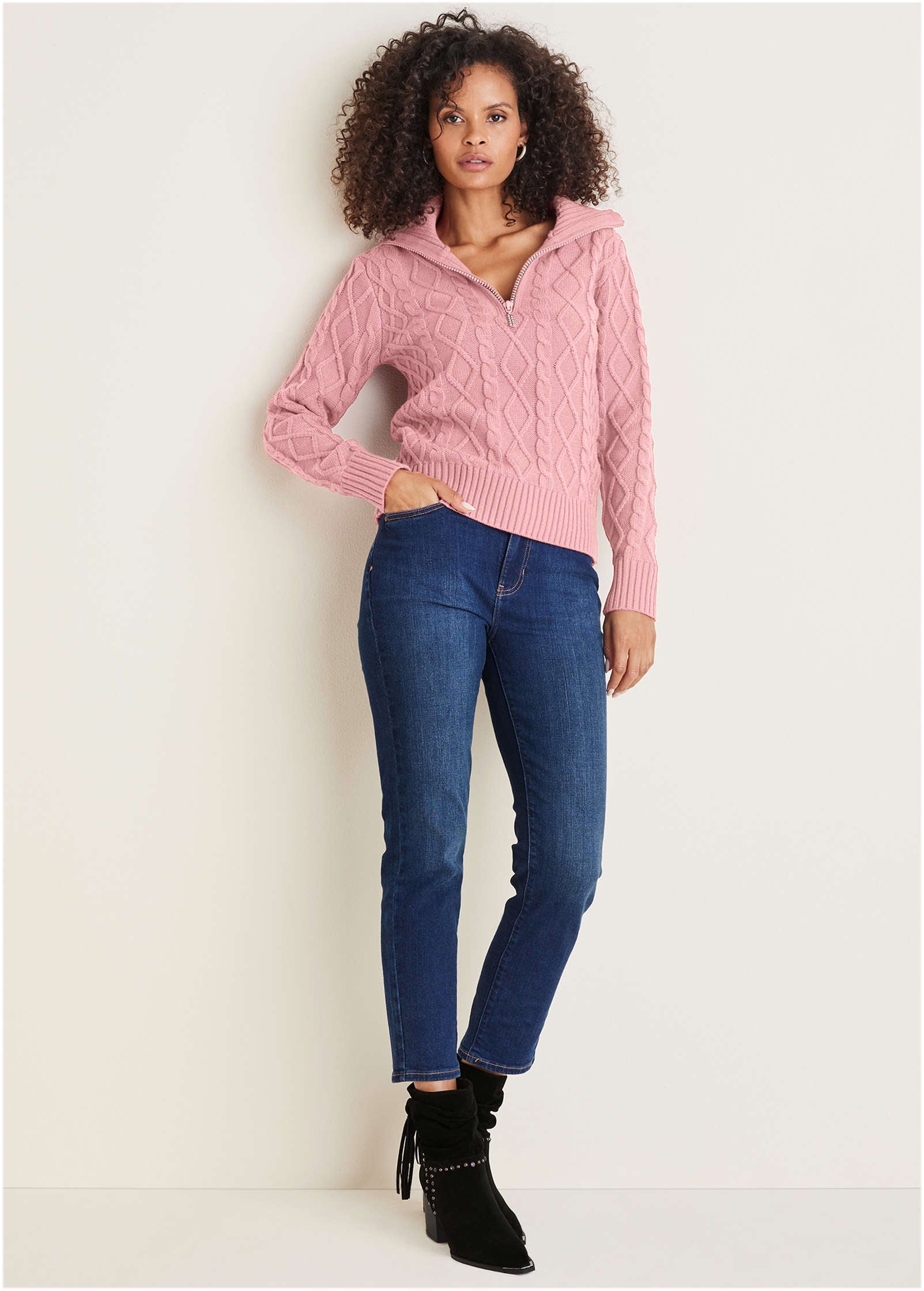 Zip Pullover - Bleached Mauve-Basic Charm Store