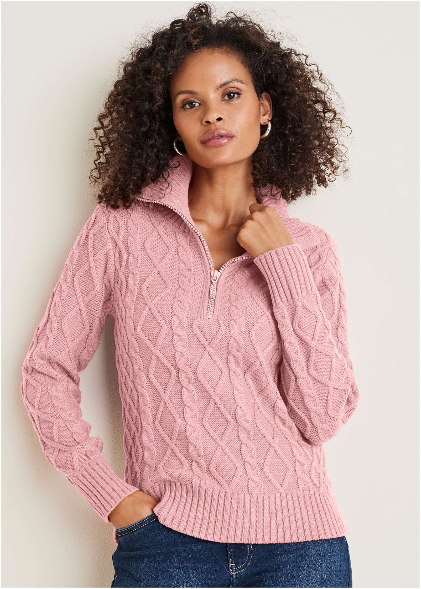 Zip Pullover - Bleached Mauve-Basic Charm Store