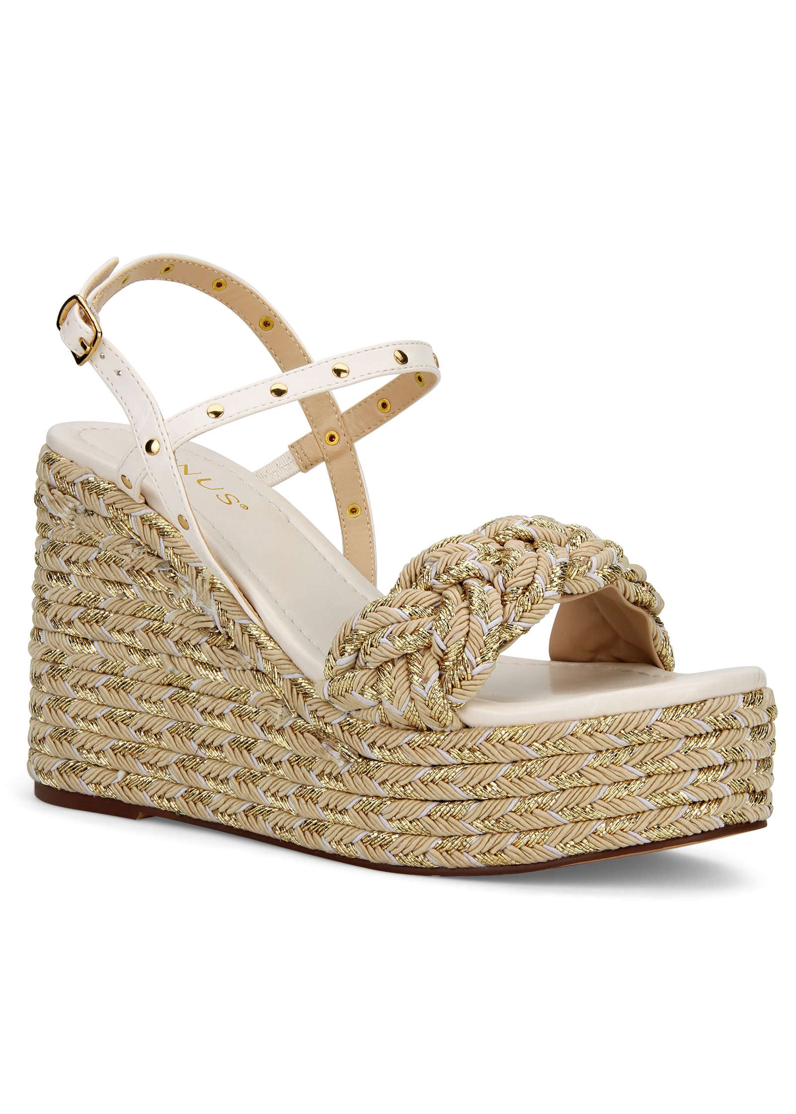 Wedge - Gold & Taupe-Basic Charm Store