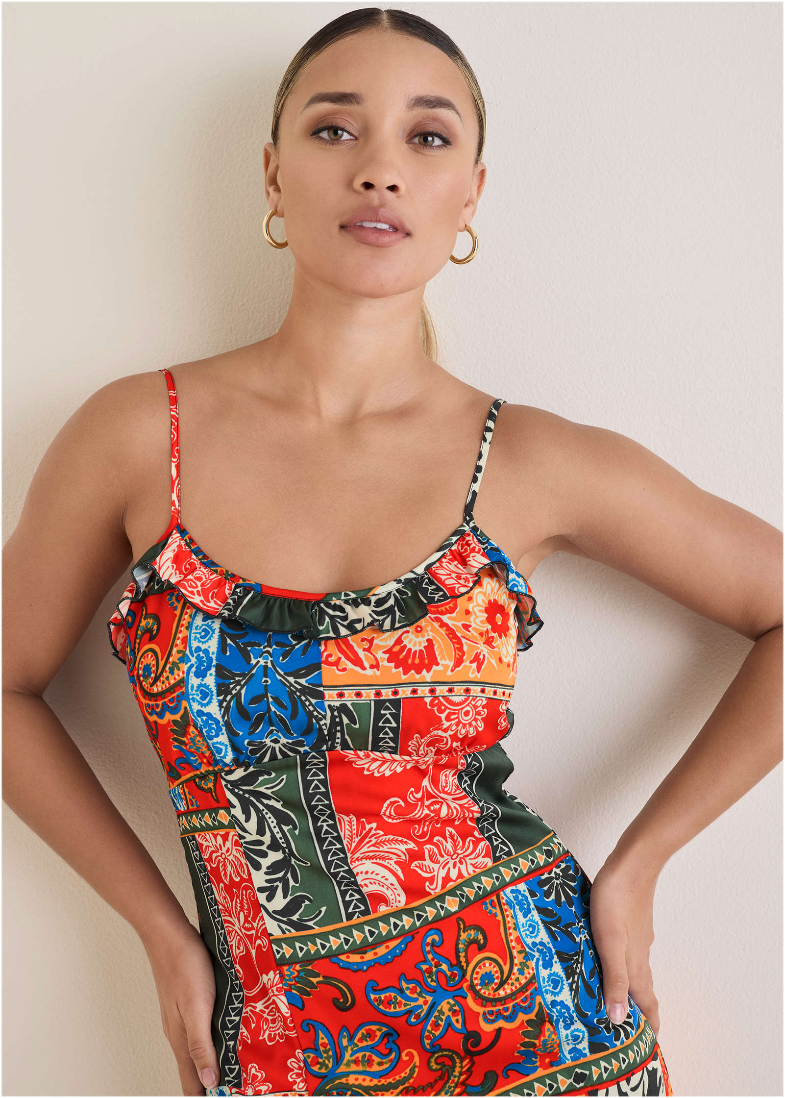 Stretch Charm Midi Dress - Tamarini Garden Tile-Basic Charm Store