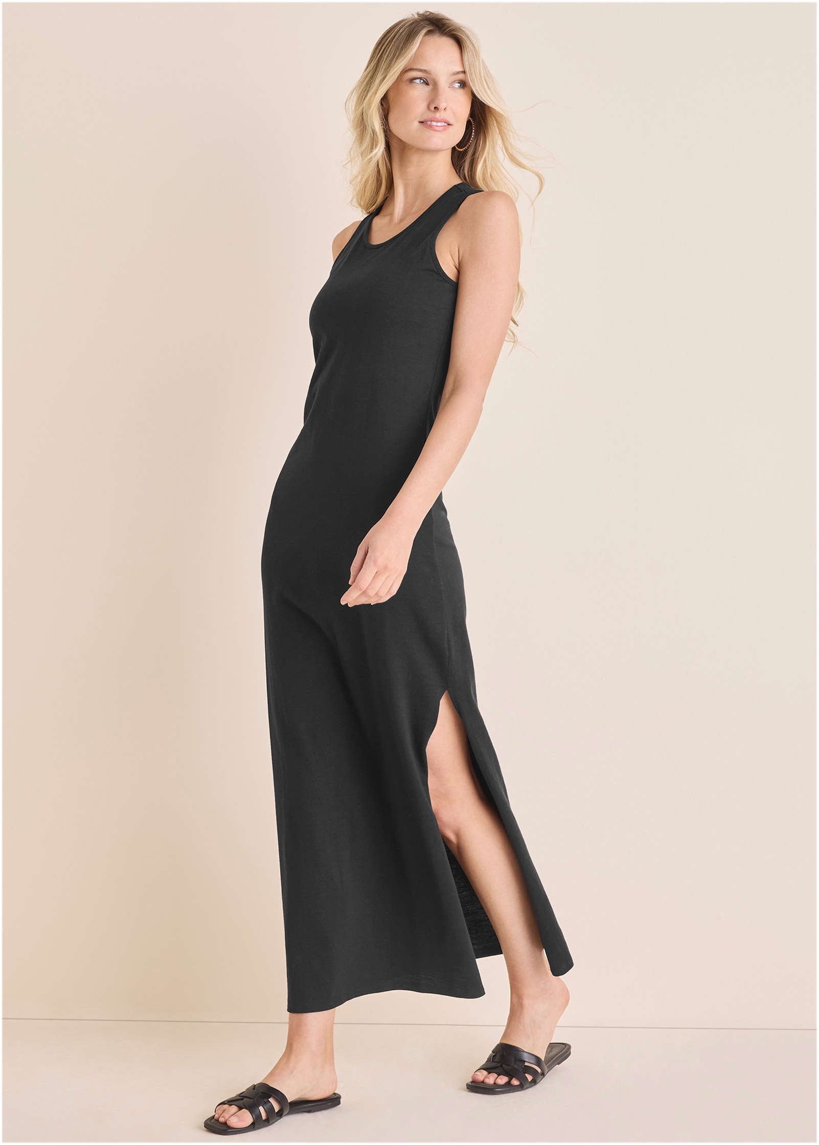 Tank Maxi Dress - Jet Black-Basic Charm Store
